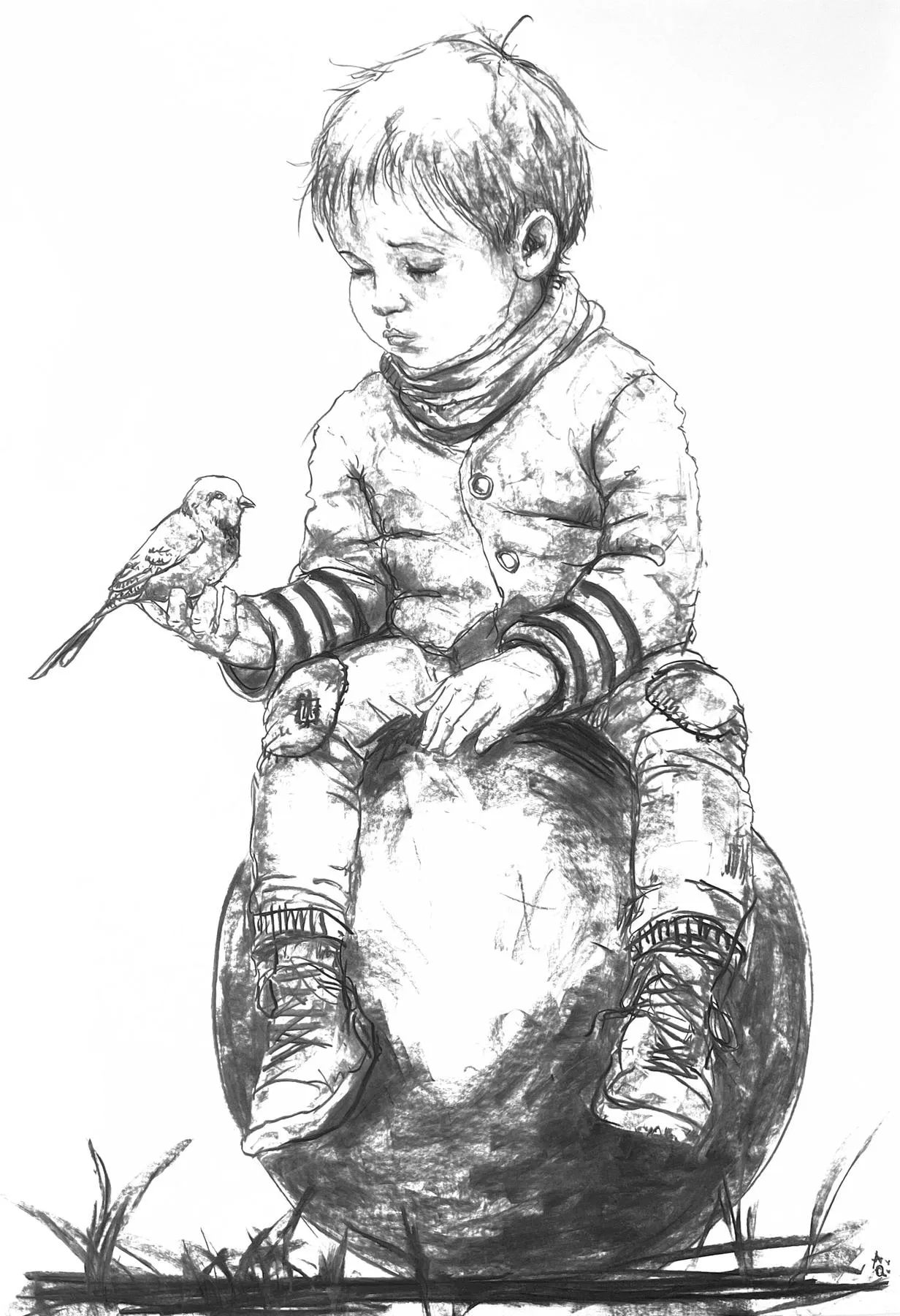 Untitled (281-09), Amaro della Quercia, 2025, Charcoal on paper