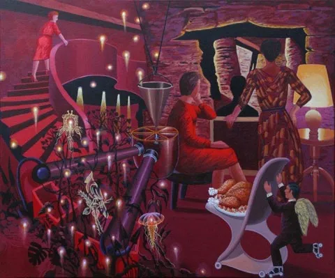 Natal em casa do arqueólogo, Carlos Carreiro, 2008, Acrylic on canvas