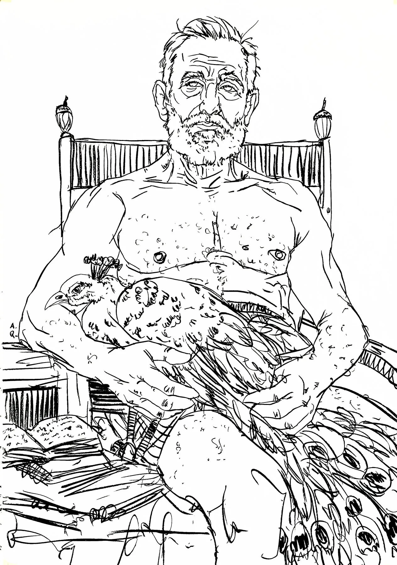 Untitled (P119-12), Amaro della Quercia, 2025, Charcoal on paper