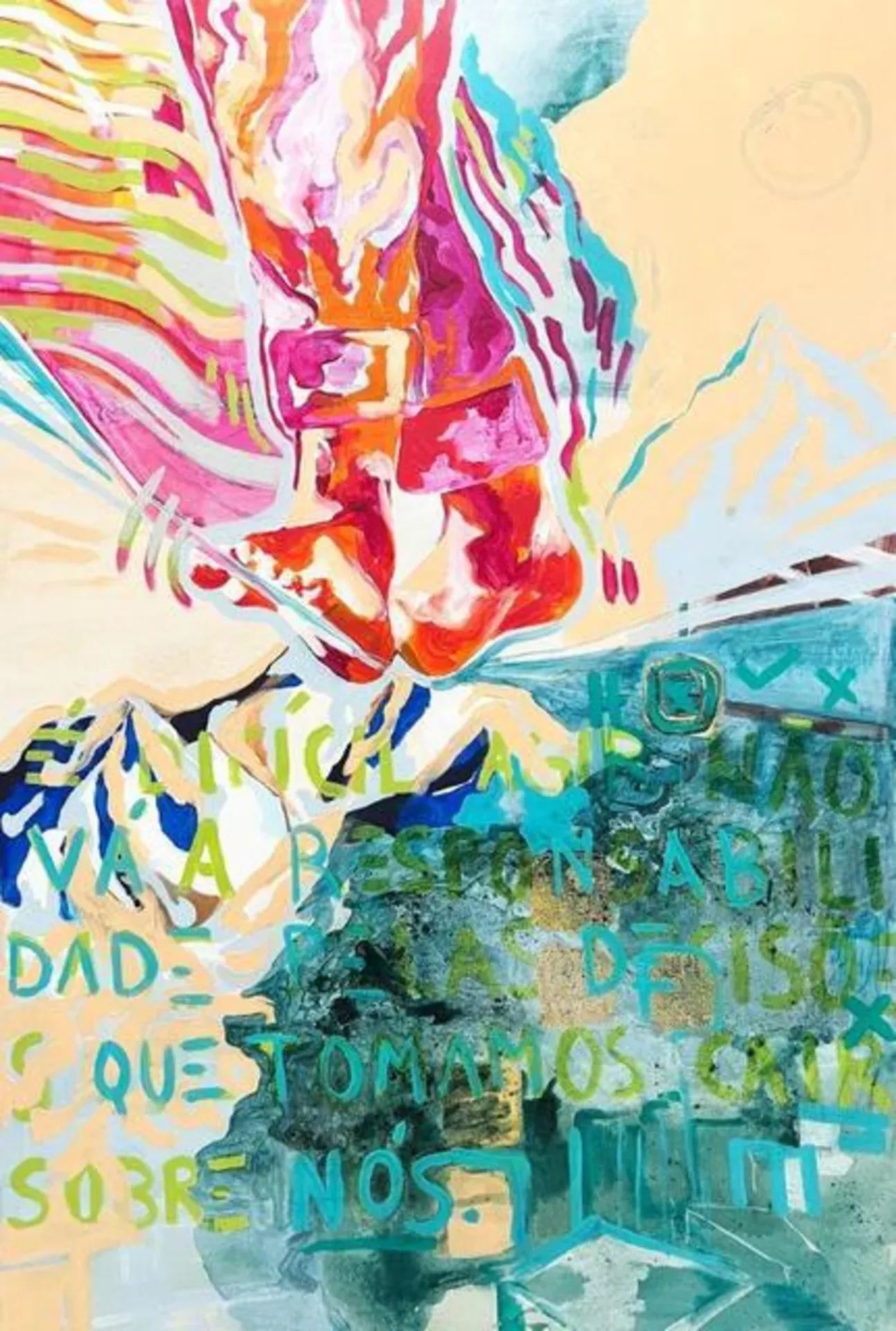Medo de Agir, Madalena Pequito, 2022, Mixed media on canvas
