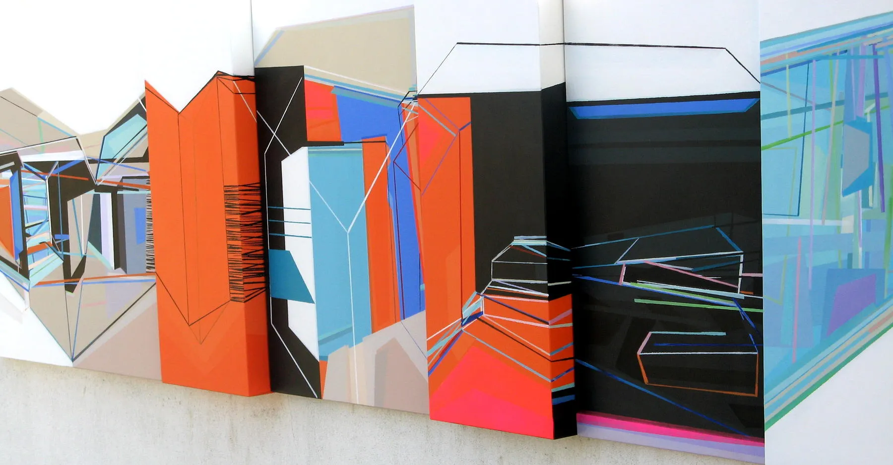 Entrada privada (polyptych, 6 canvases), Ana Pais Oliveira, 2014, Acrylic on canvas