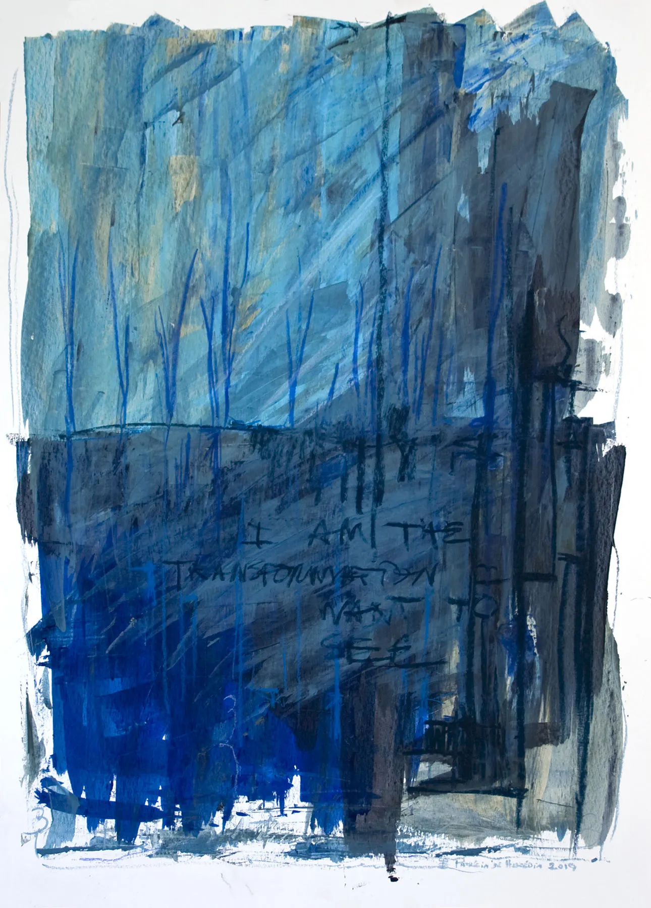O Azul e outras cores #5, Patrícia de Herédia, 2018, Mixed media on paper