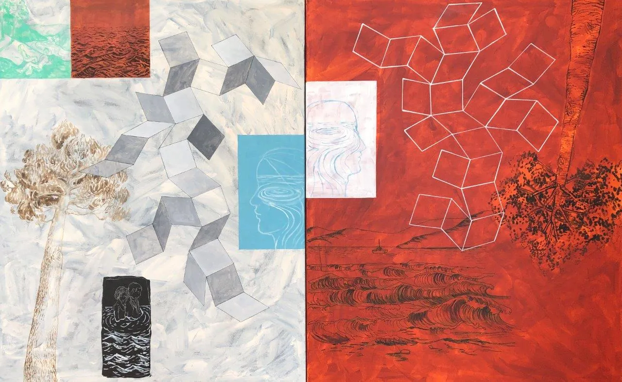 Relações em Espelho II, Benedita Kendall, 2024, Acrylic on canvas
