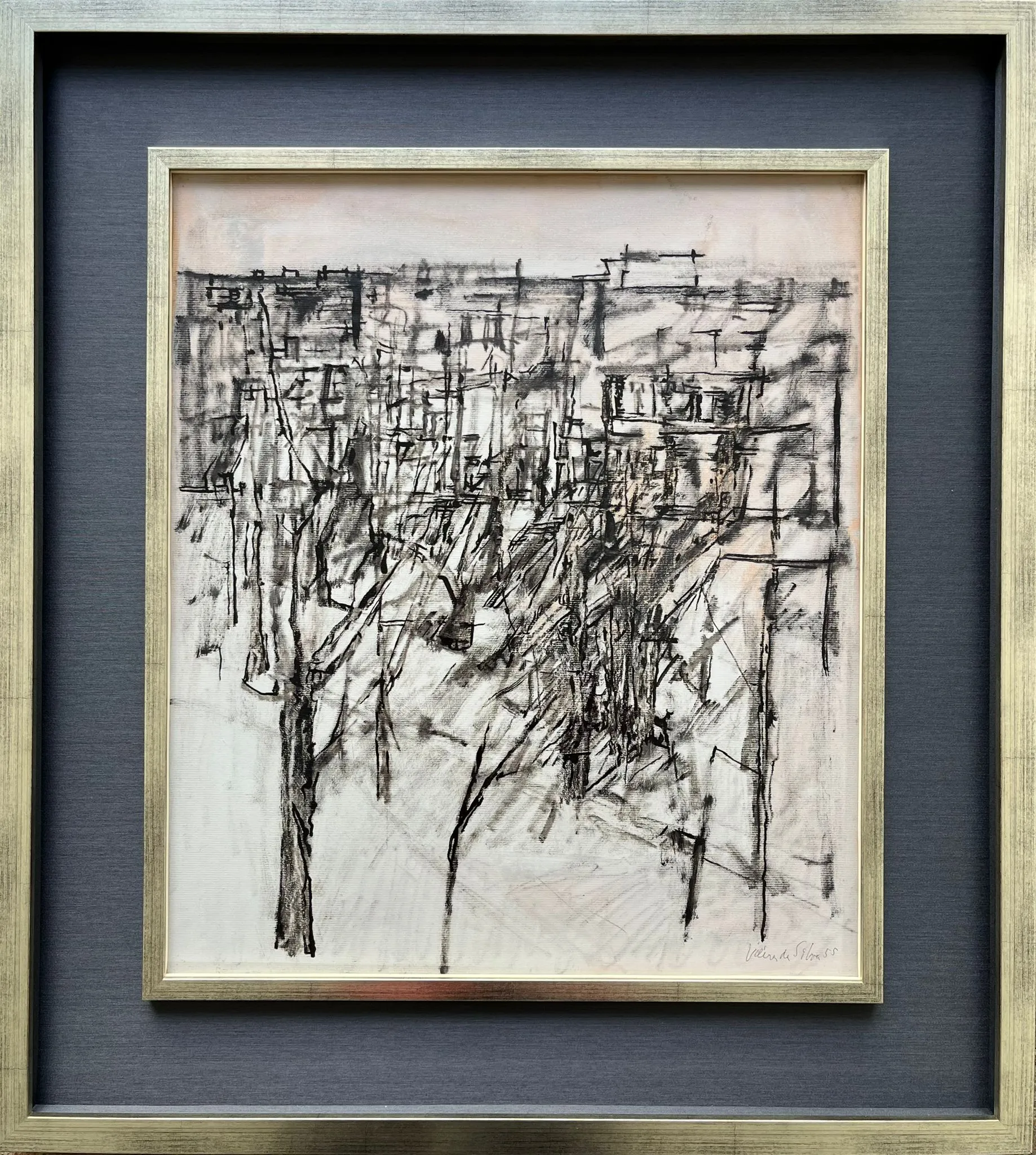 La vue du boulevard Saint-Jacques, Vieira da Silva, Mixed media (charcoal)