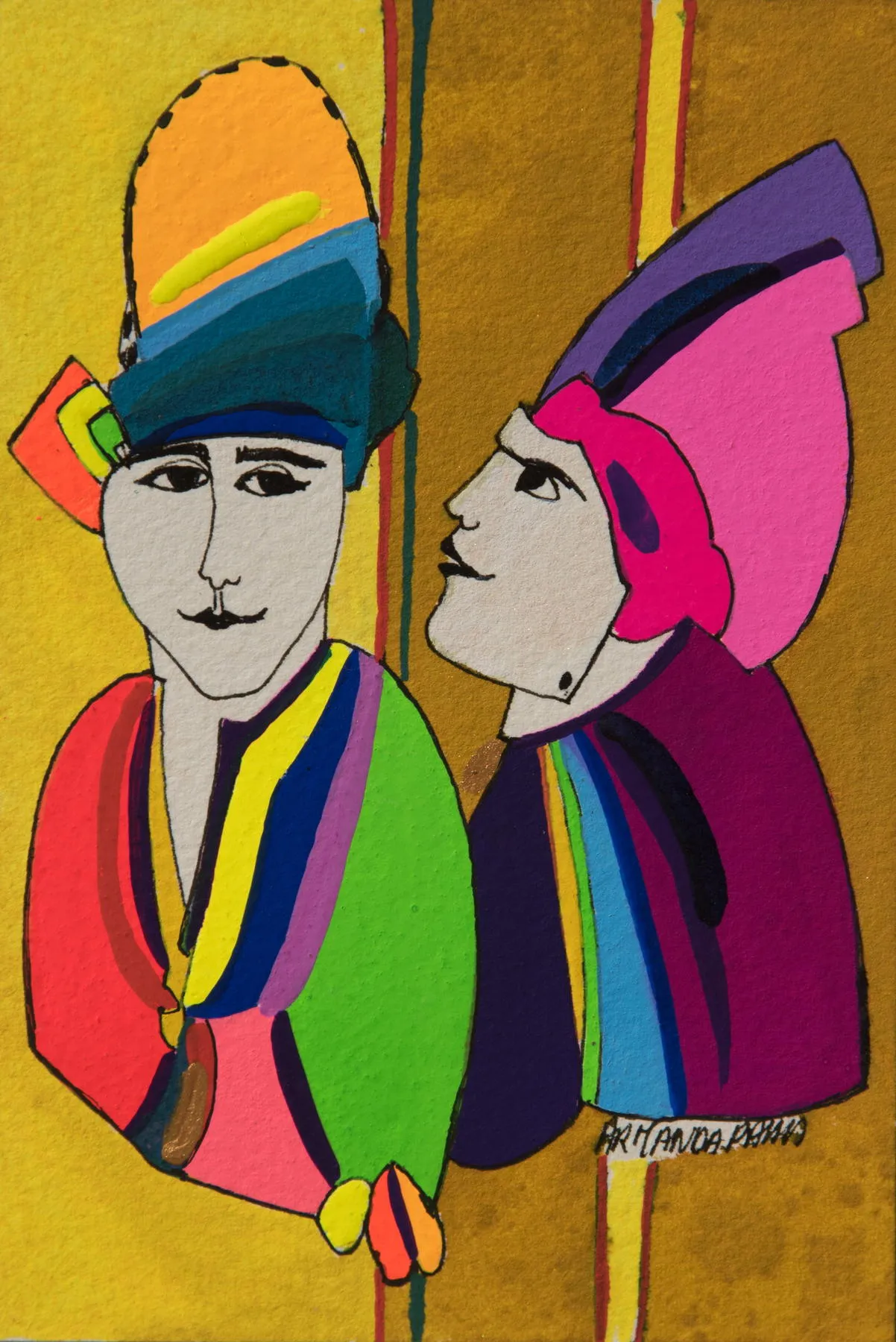 Série retrato 18, Armanda Passos, 2017, India ink and gouache on paper