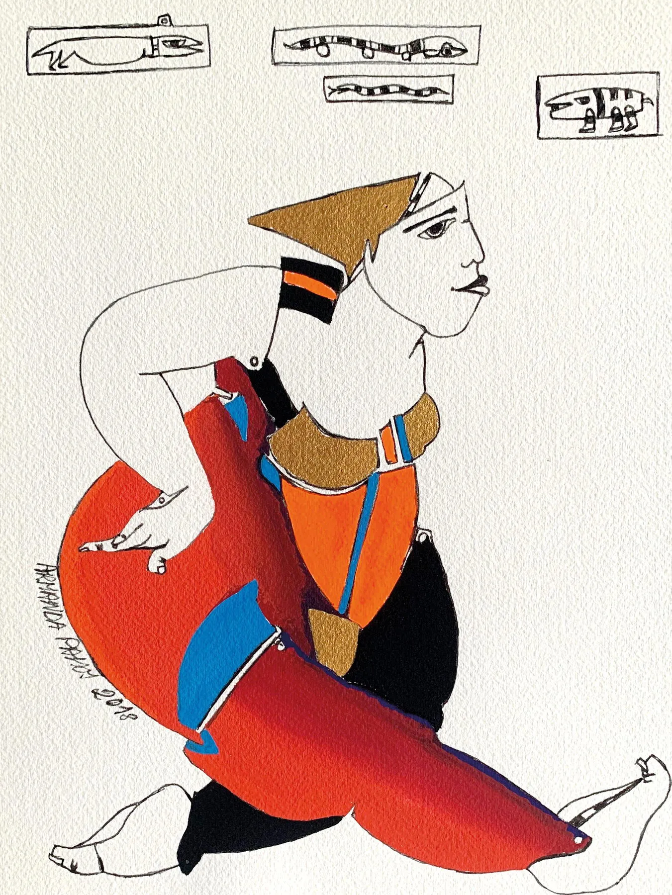 Série Os Outros 18, Armanda Passos, 2018, Gouache on paper