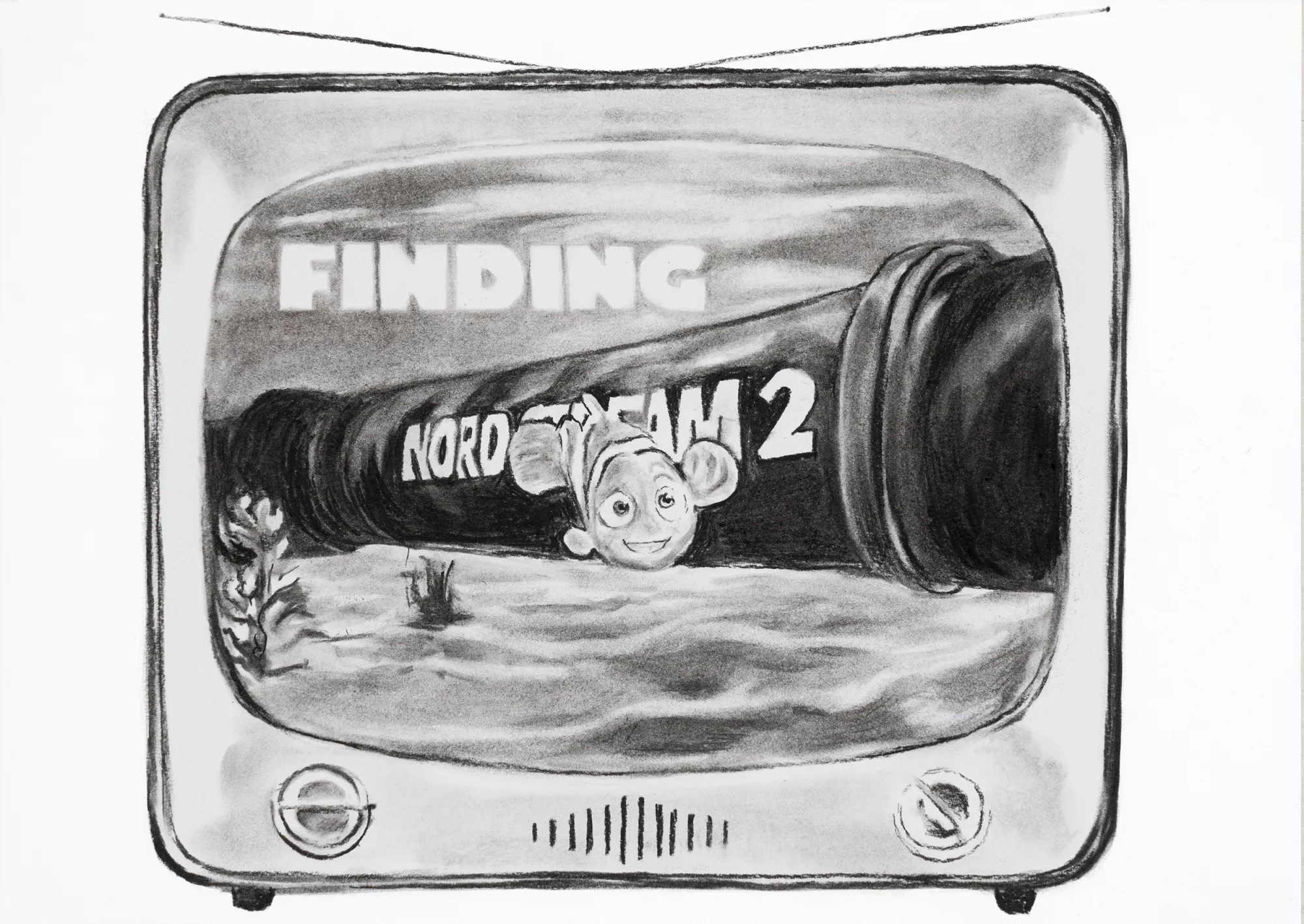 Nemo, Catarina Patrício, 2025, Charcoal on canvas
