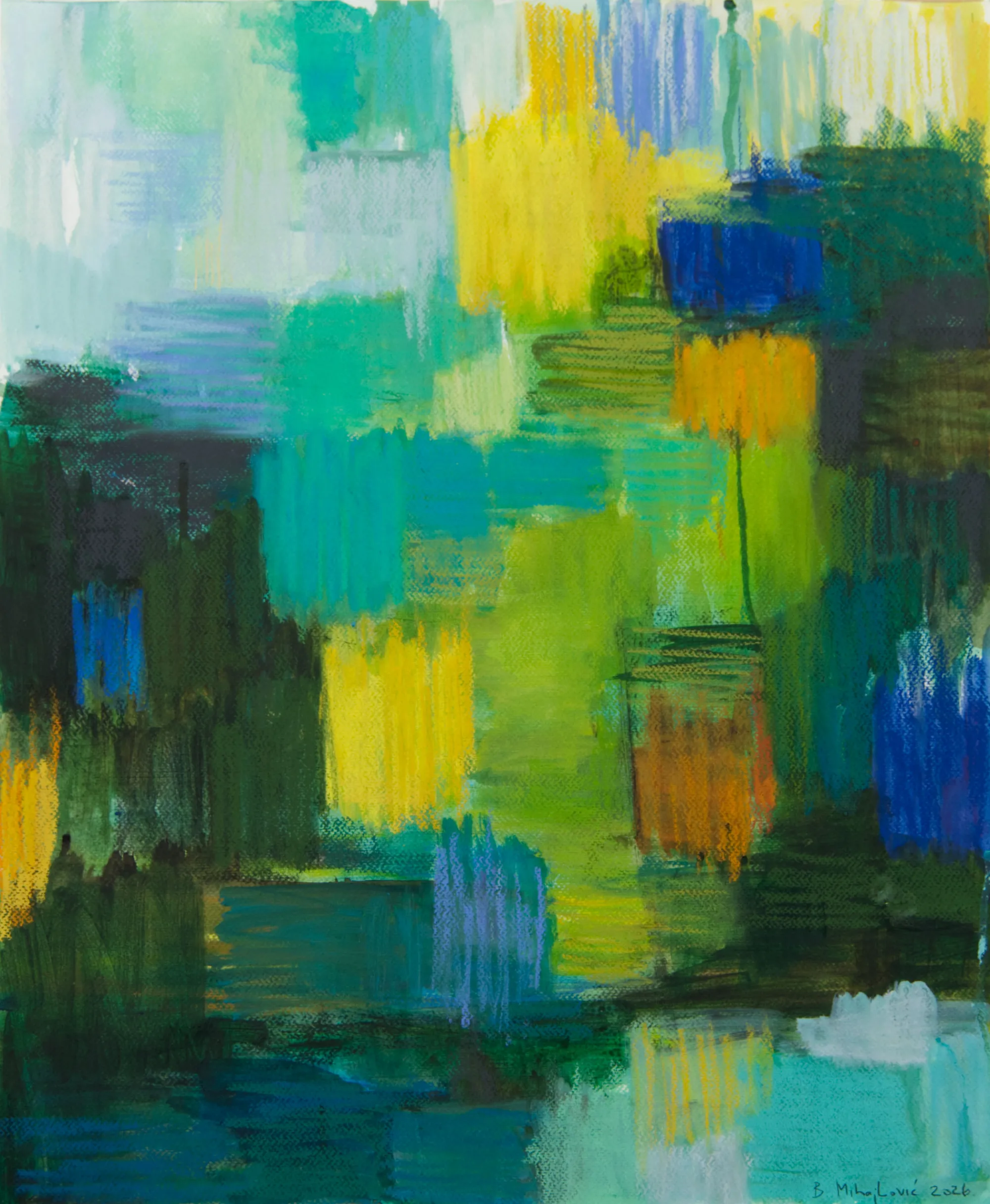 Estudo para Riacho II, Branislav Mihajlović, 2026, Pastel on paper