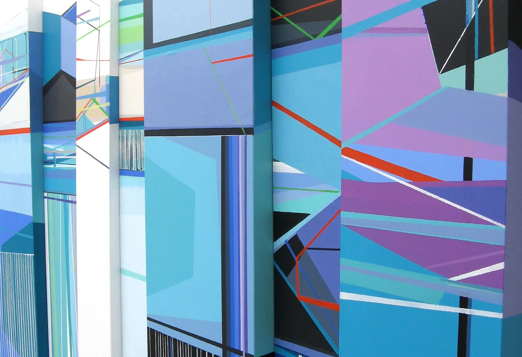Neighborhood #5 - (polyptych, 7 canvases), Ana Pais Oliveira, 2013, Acrylic on canvas