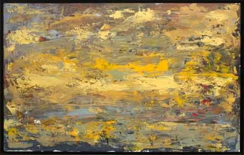 Pôr do sol na casa laranja, Eleonora Drumond, 2004, Mixed media on cardboard