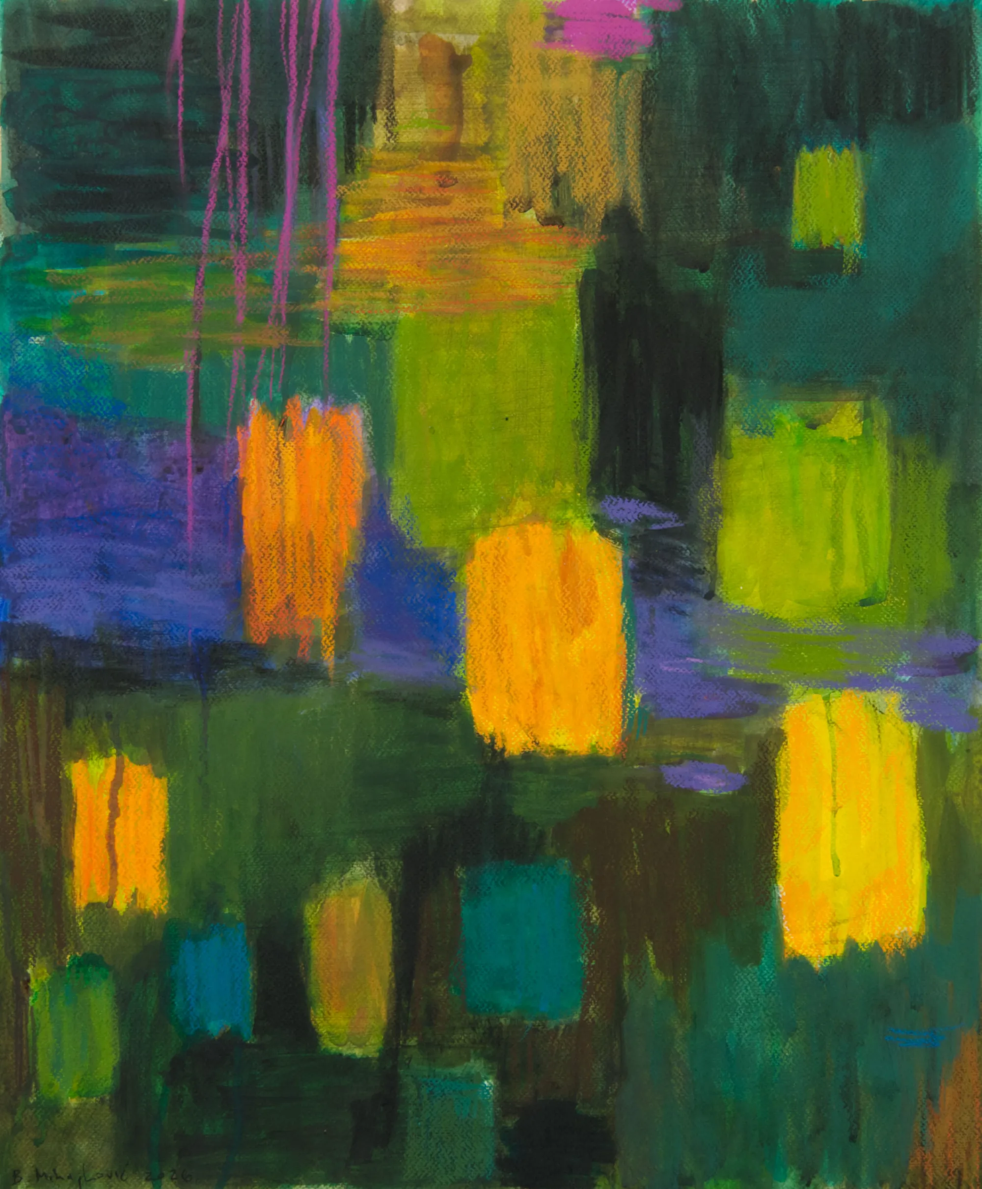 Estudo para Riacho I, Branislav Mihajlović, 2026, Pastel on paper
