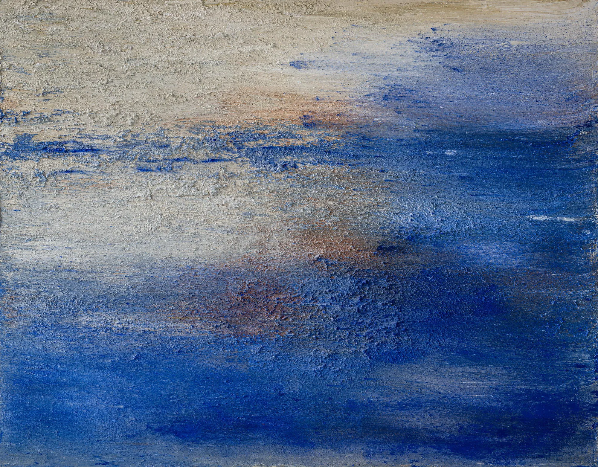 Celestes trazos veloces, Alberto Reguera, 2024, Mixed media on canvas