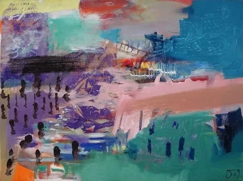 They are already there, Deolinda Fonseca, 2009, Oil on canvas