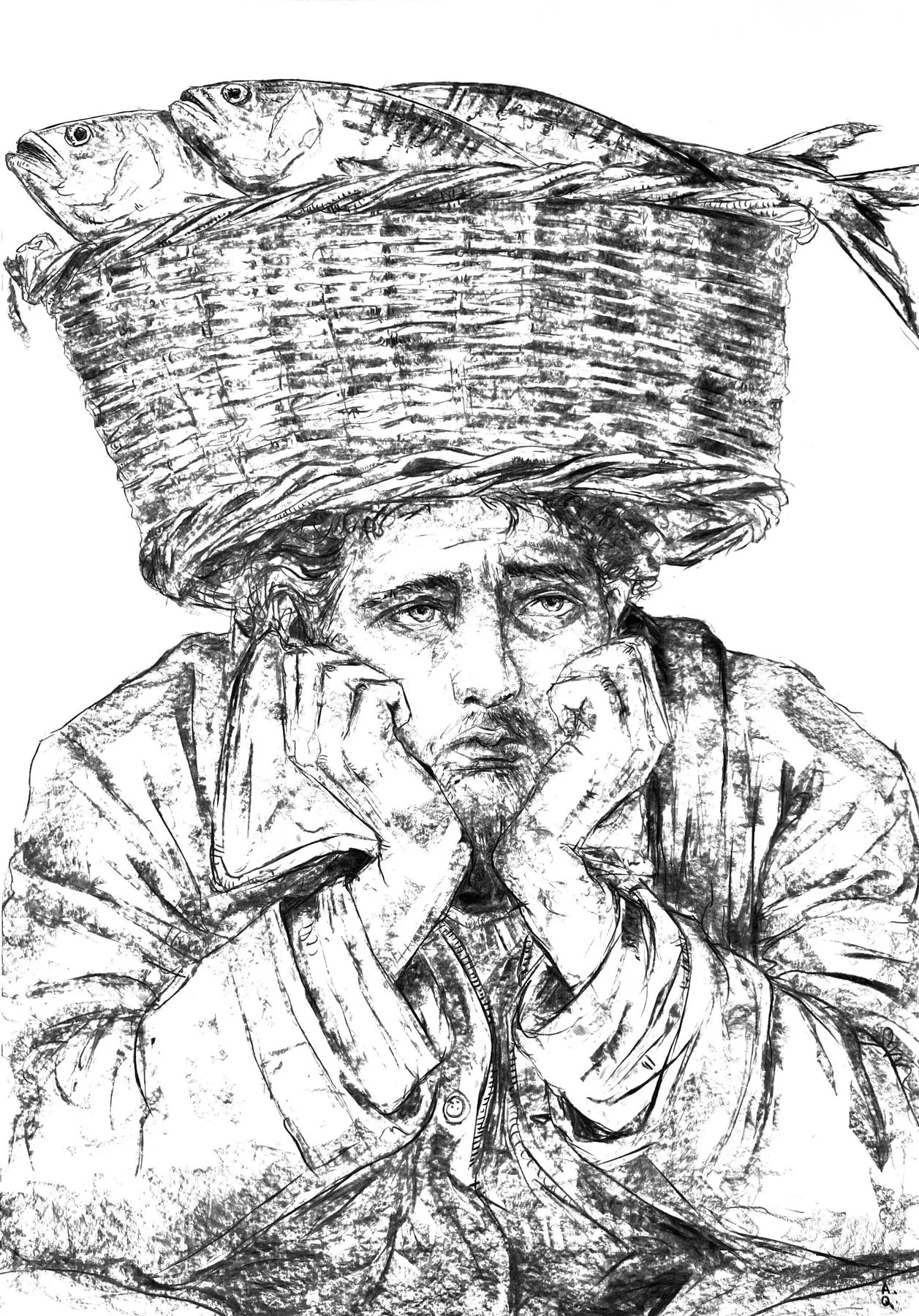 Untitled (281-07), Amaro della Quercia, 2025, Charcoal on paper
