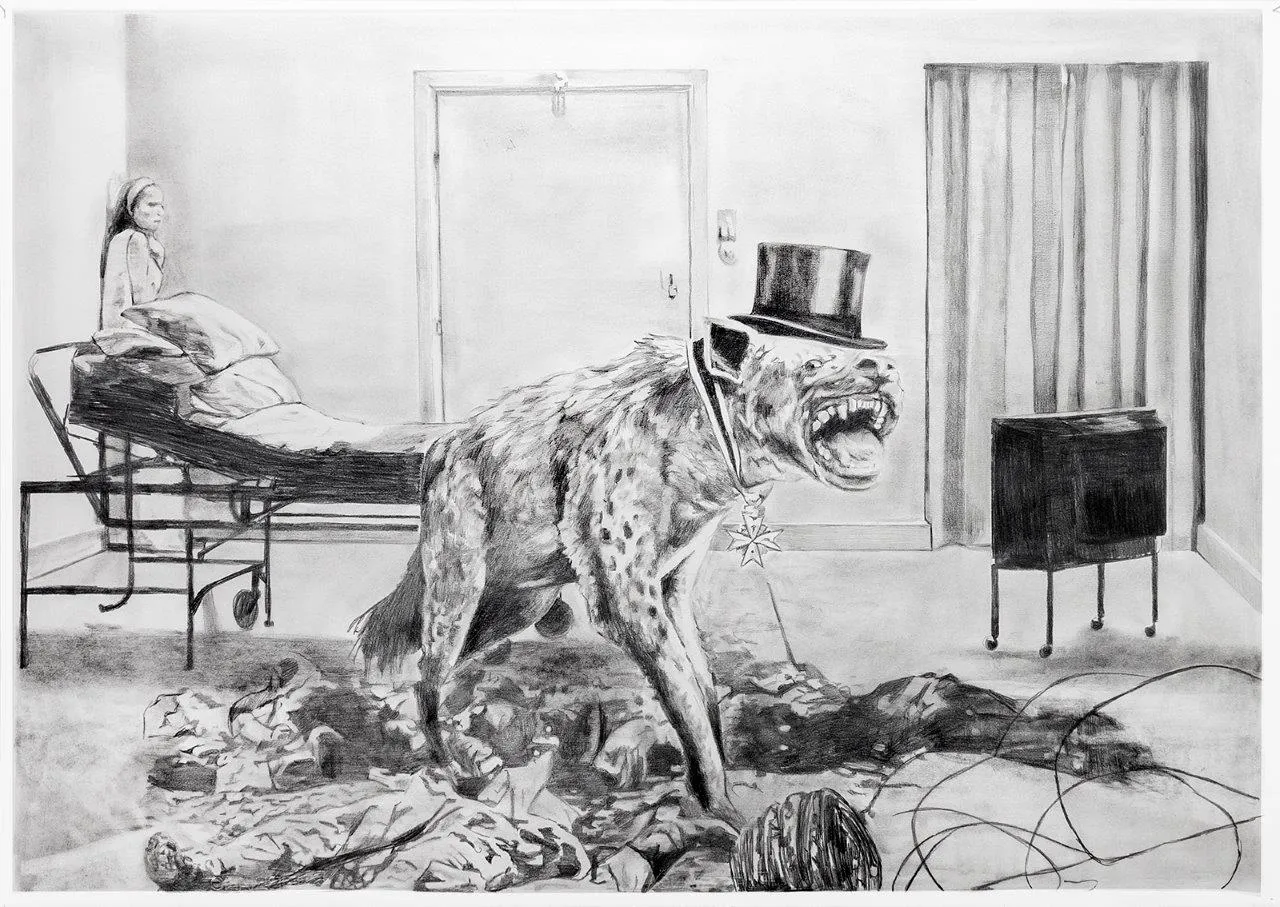 News media, Catarina Patrício, 2022, Graphite and charcoal on paper
