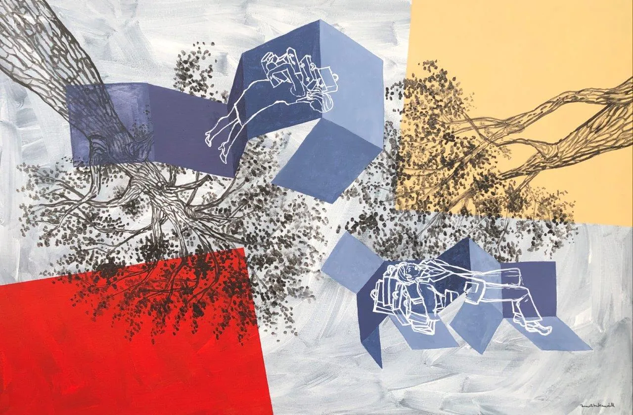 Esforços quotidianos I, Benedita Kendall, 2023, Acrylic on canvas