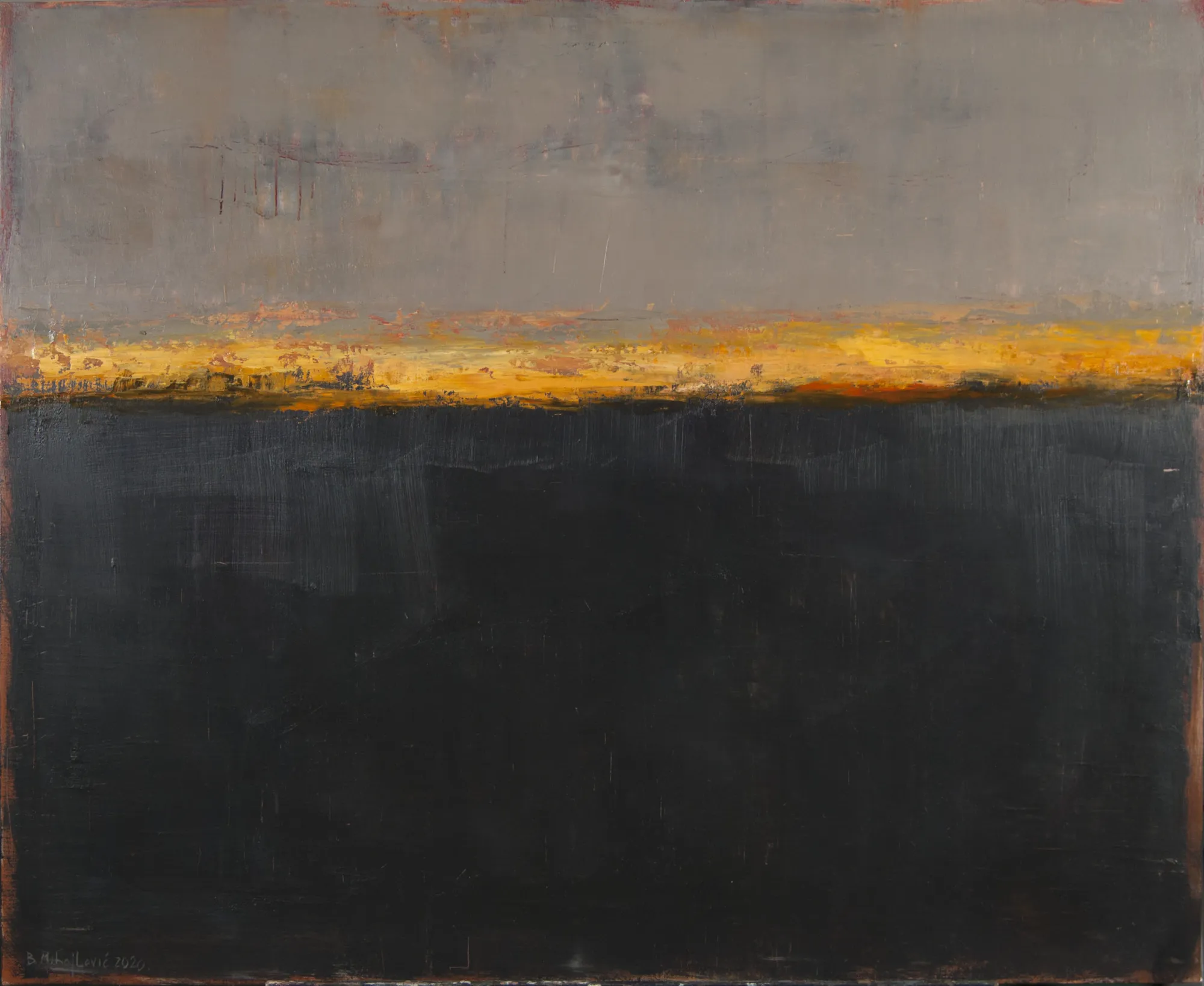 A.P.20-396 (Black Horizon), Branislav Mihajlović, 2020, Oil on canvas