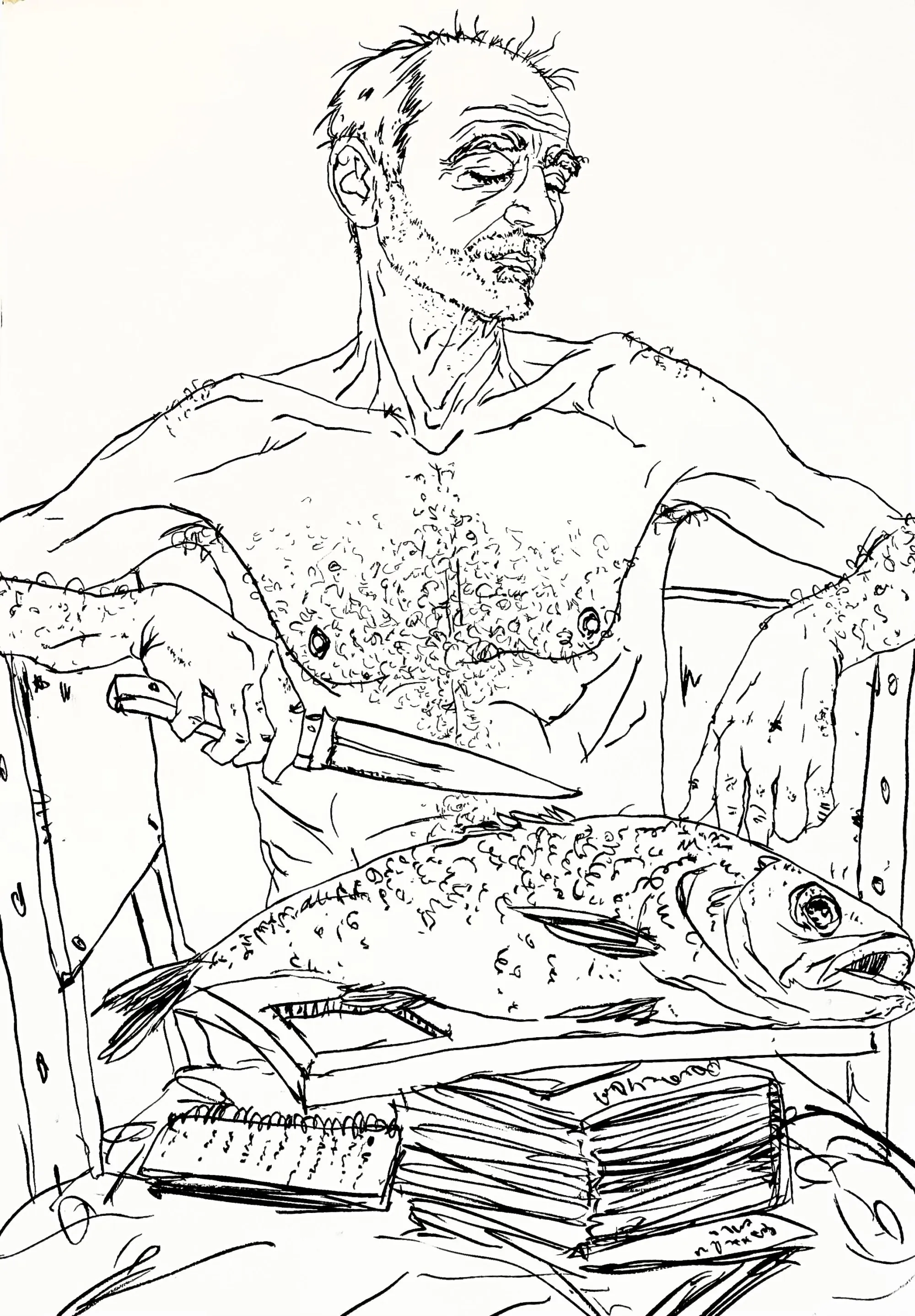 Untitled (P119-13), Amaro della Quercia, 2024, Charcoal on paper