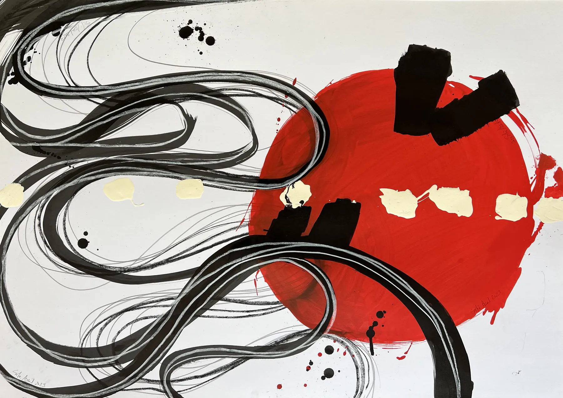 Mar III, Sofia Areal, 2023, Mixed media on cardboard