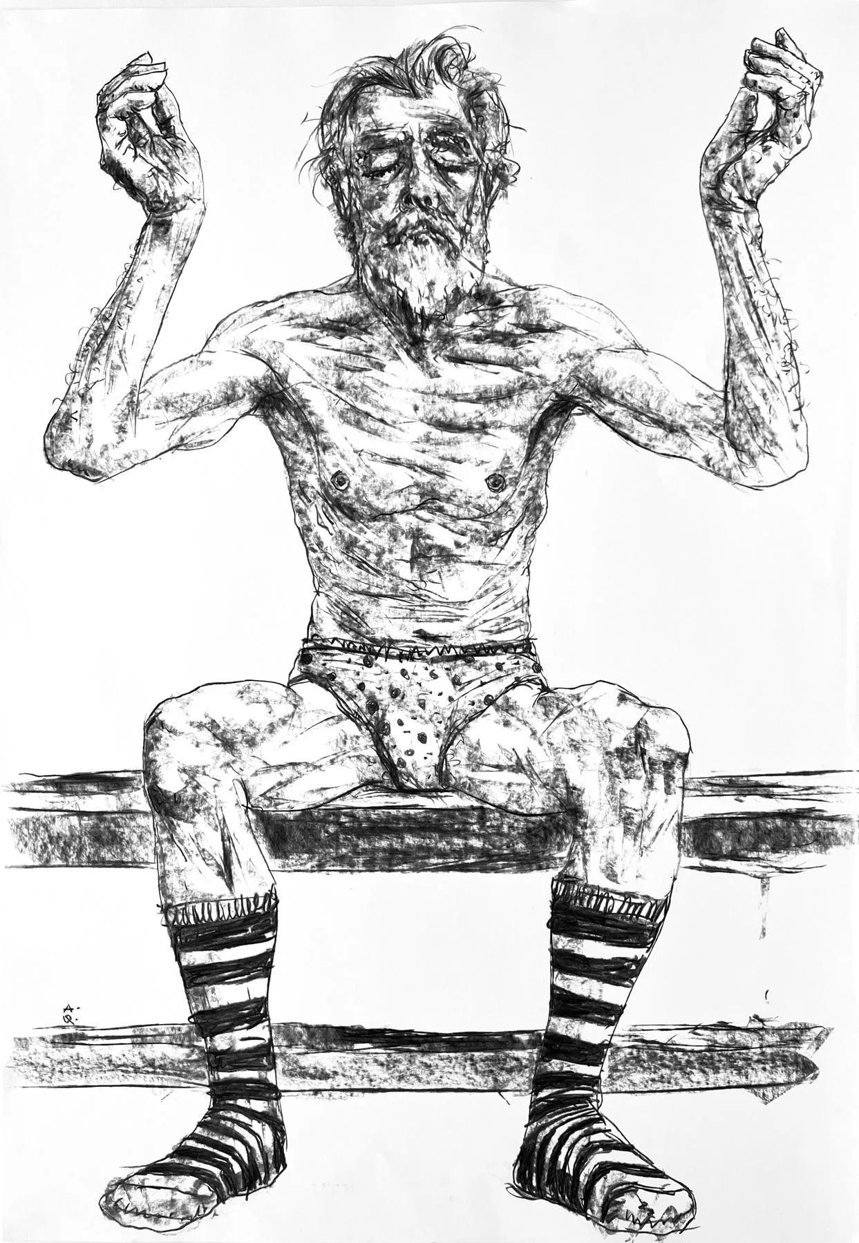 Untitled (281-10), Amaro della Quercia, 2024, Charcoal on paper