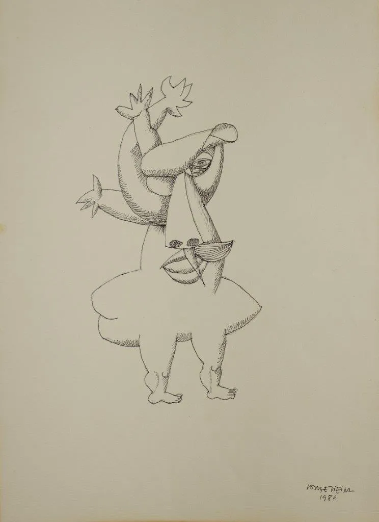 Untitled (169-07), Jorge Vieira, 1980, India ink on paper