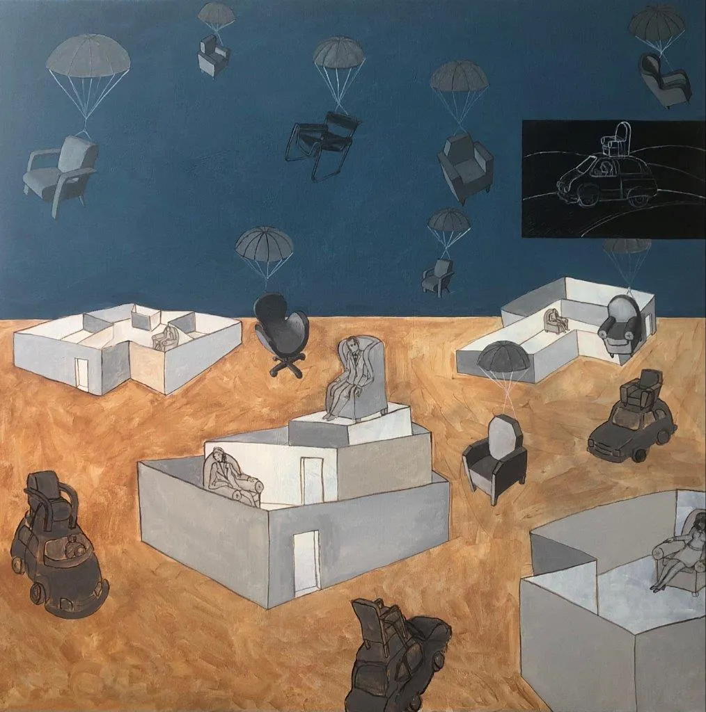 Percursos do quotidiano, Benedita Kendall, 2021, Acrylic on canvas