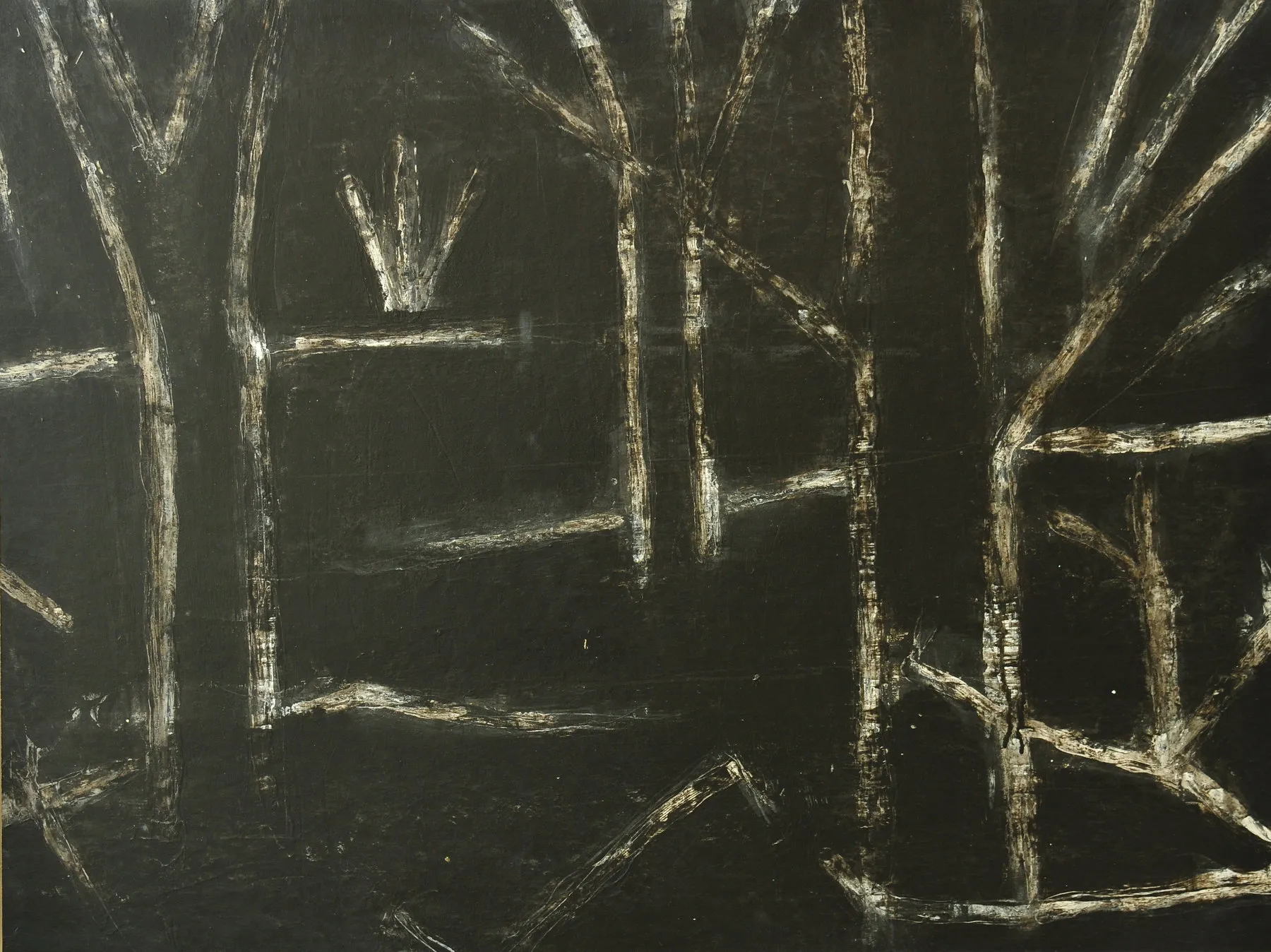 Paysage nocturne, Jean Pierre Porcher, 2014, Painting on paper on aluminium