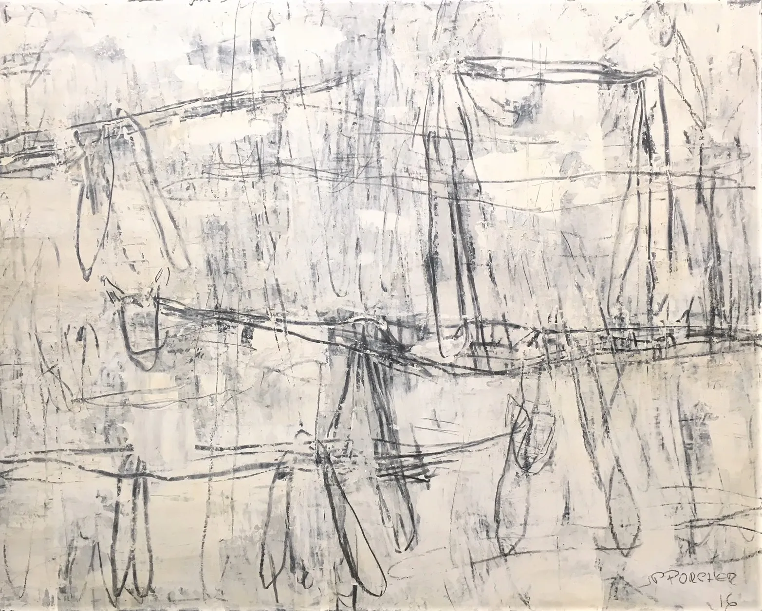Clair de lune, Jean Pierre Porcher, 2016, Acrylic with graphite on paper