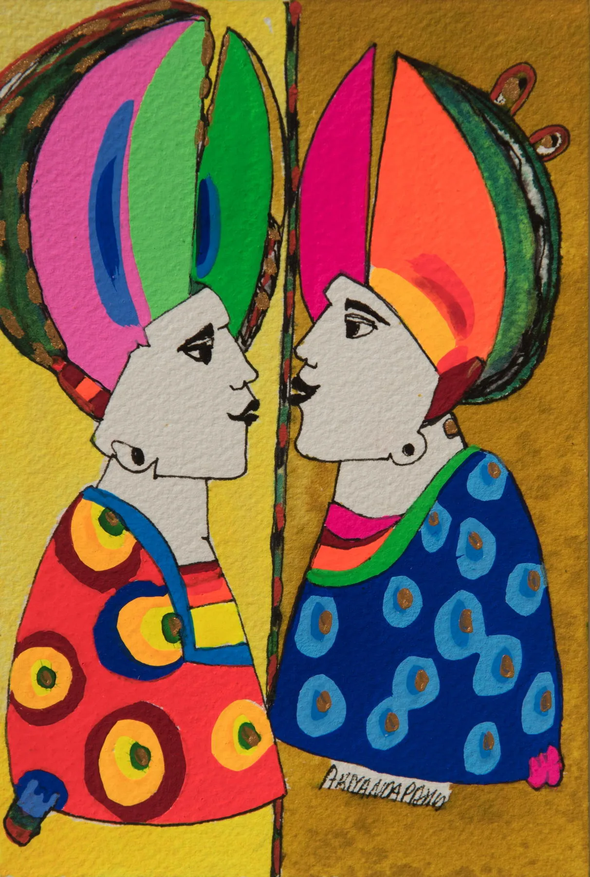 Série retrato 30, Armanda Passos, 2017, India ink and gouache on paper