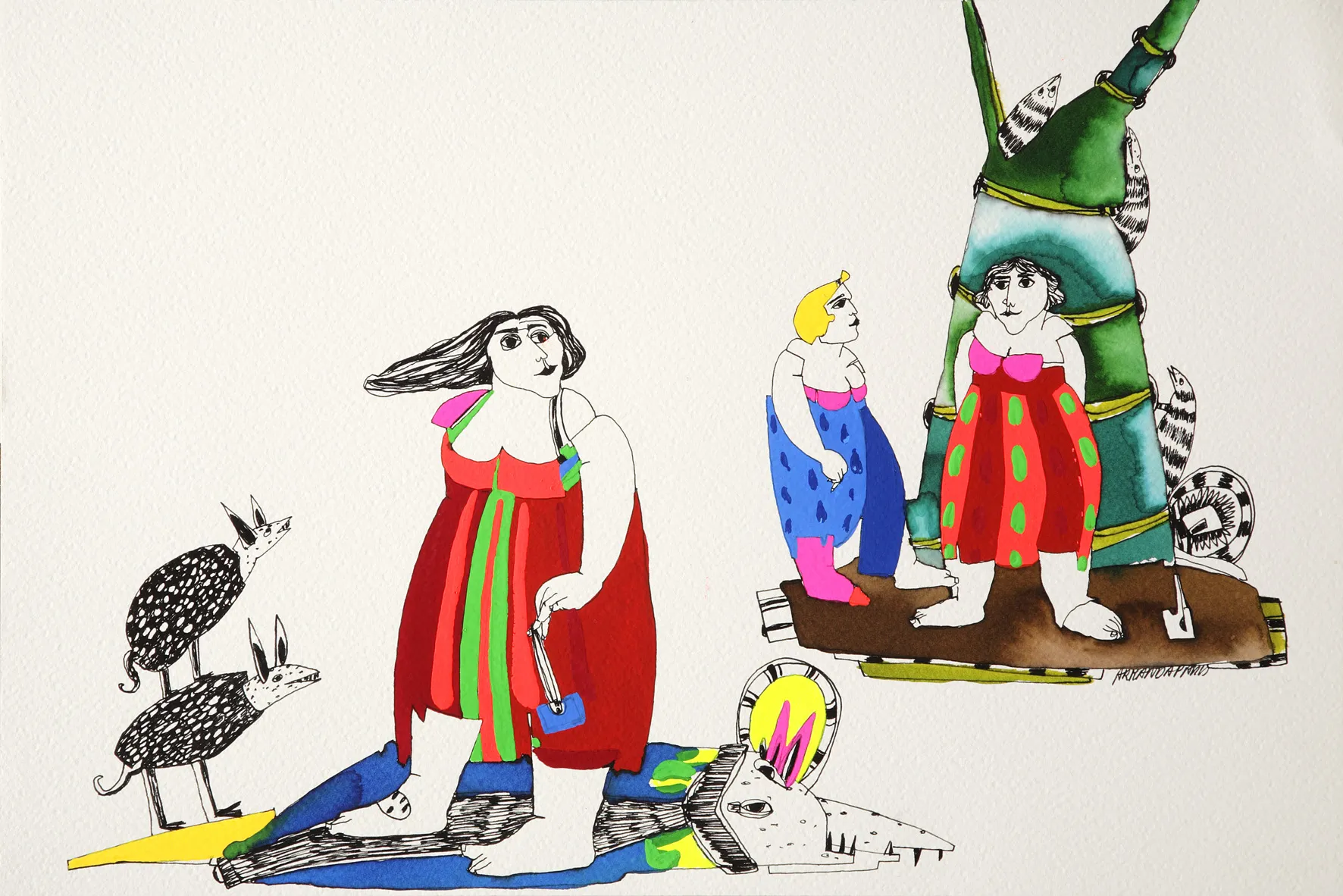 Untitled (series "Eva in Wonderland") #12, Armanda Passos, 2007, Gouache on paper