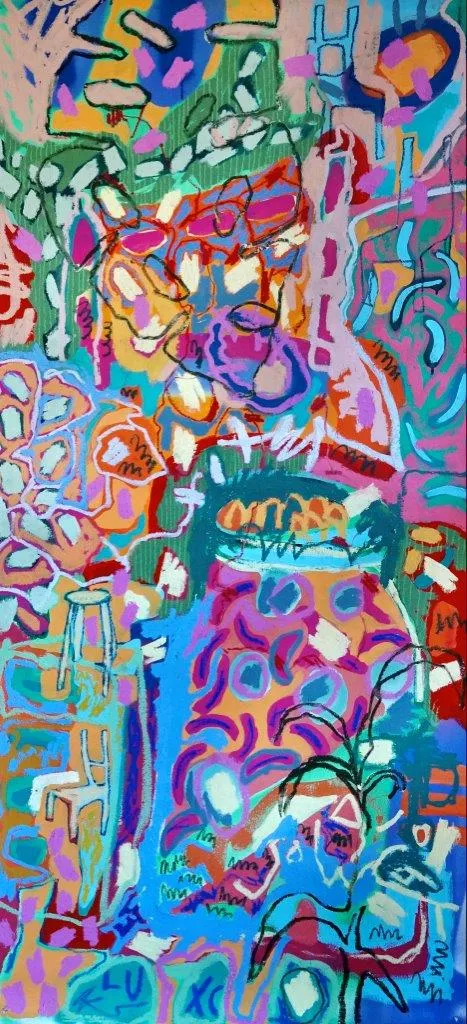 Sal na mesa, Ana Malta, 2022, Mixed media on canvas