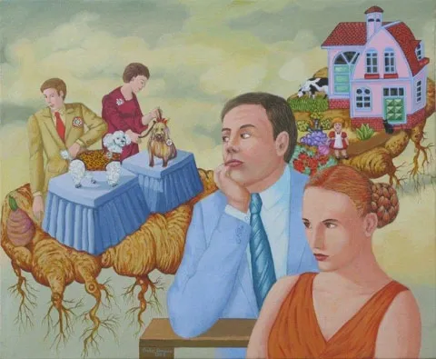 Paisagem com exposição canina, Carlos Carreiro, 2008, Acrylic on canvas