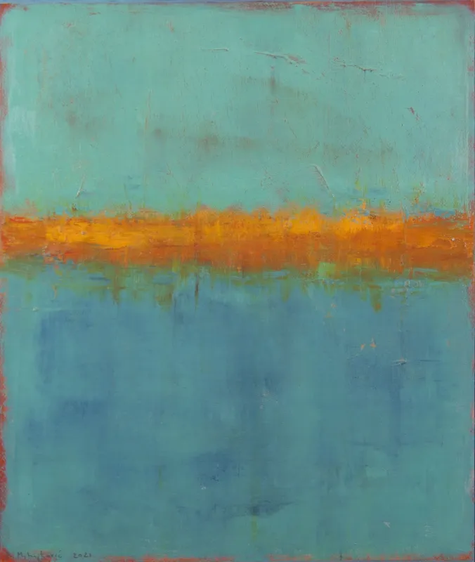 A.P.22-499 (Estoril III), Branislav Mihajlović, 2022, Oil on paper mounted on wood