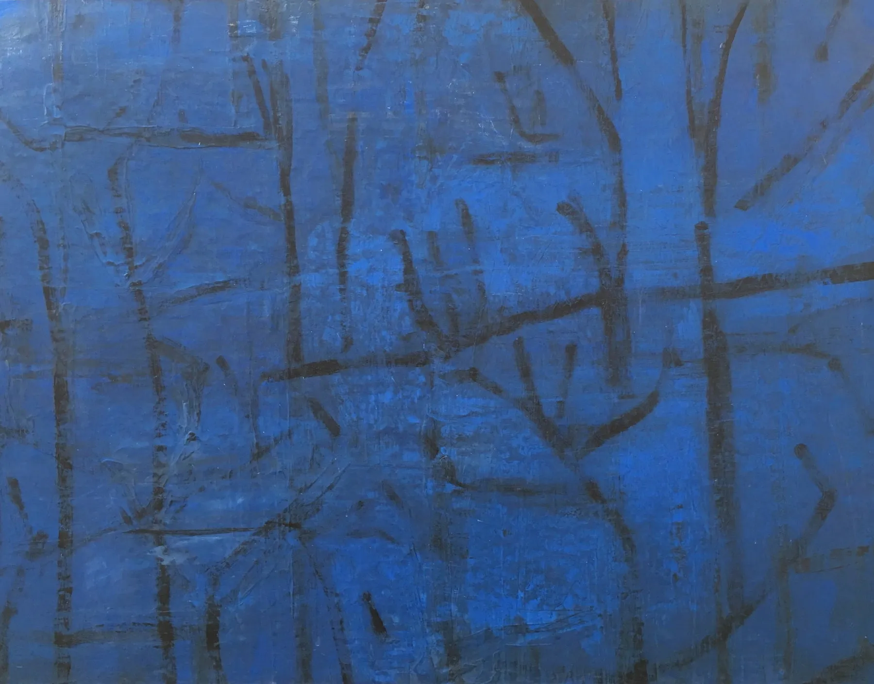 Jardin Bleu, Jean Pierre Porcher, 2014, Painting on paper on aluminium