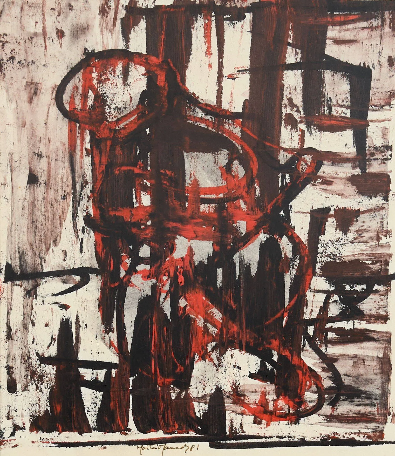 Untitled (300-65), Moita Macedo, 1981, Mixed media on paper