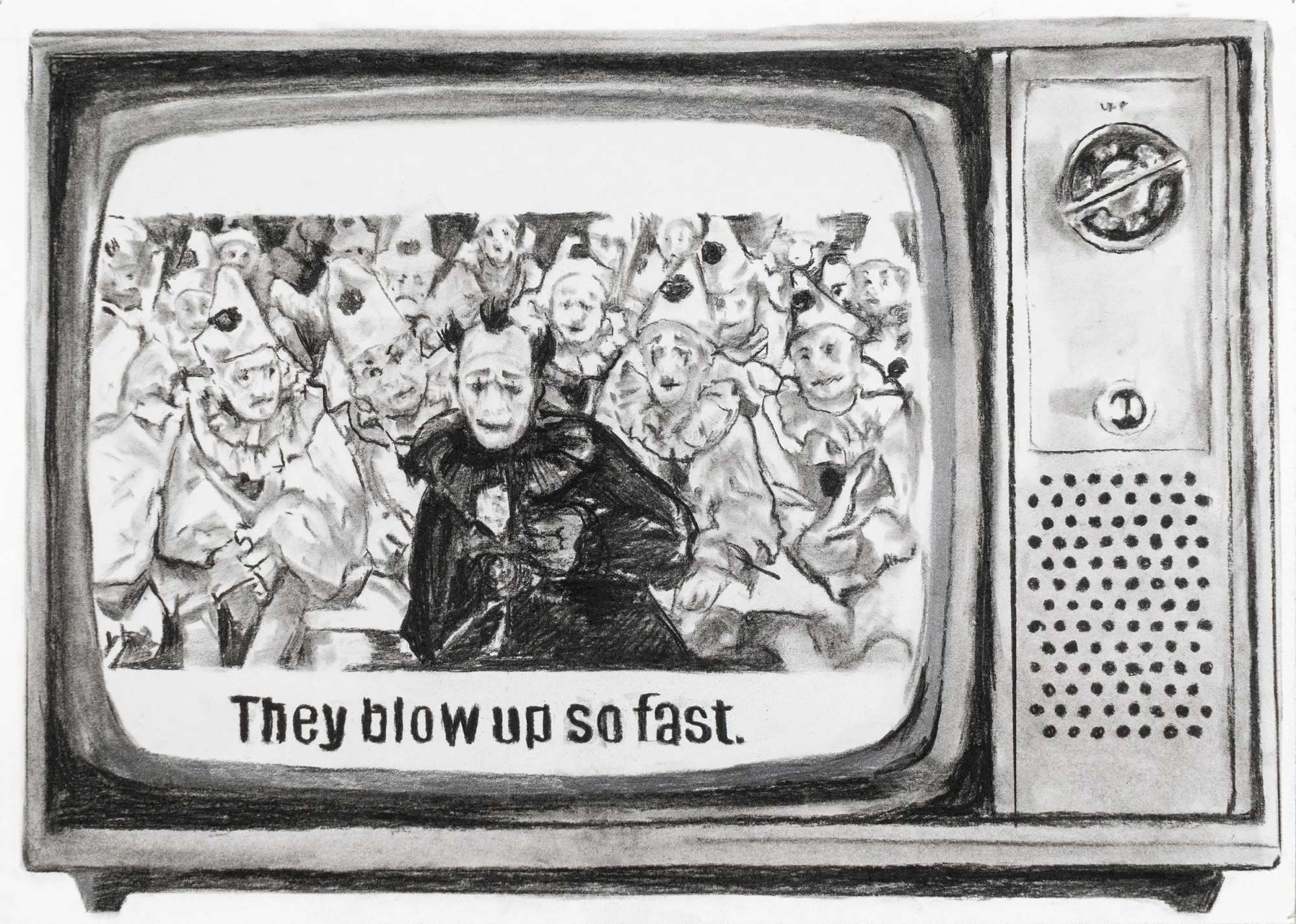They blow up, Catarina Patrício, 2025, Charcoal on paper