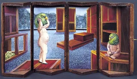 Mascarade, Margarida Kendall, 2002, Oil on wood