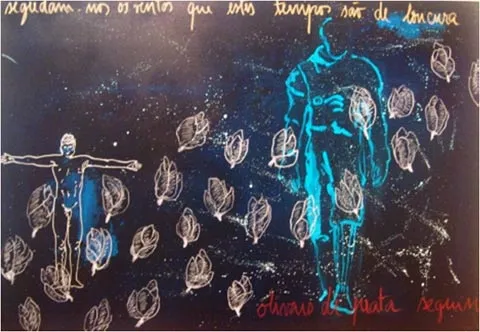 que estes tempos são de loucura, Cristina Guise, 2006, Acrylic and pastel on canvas