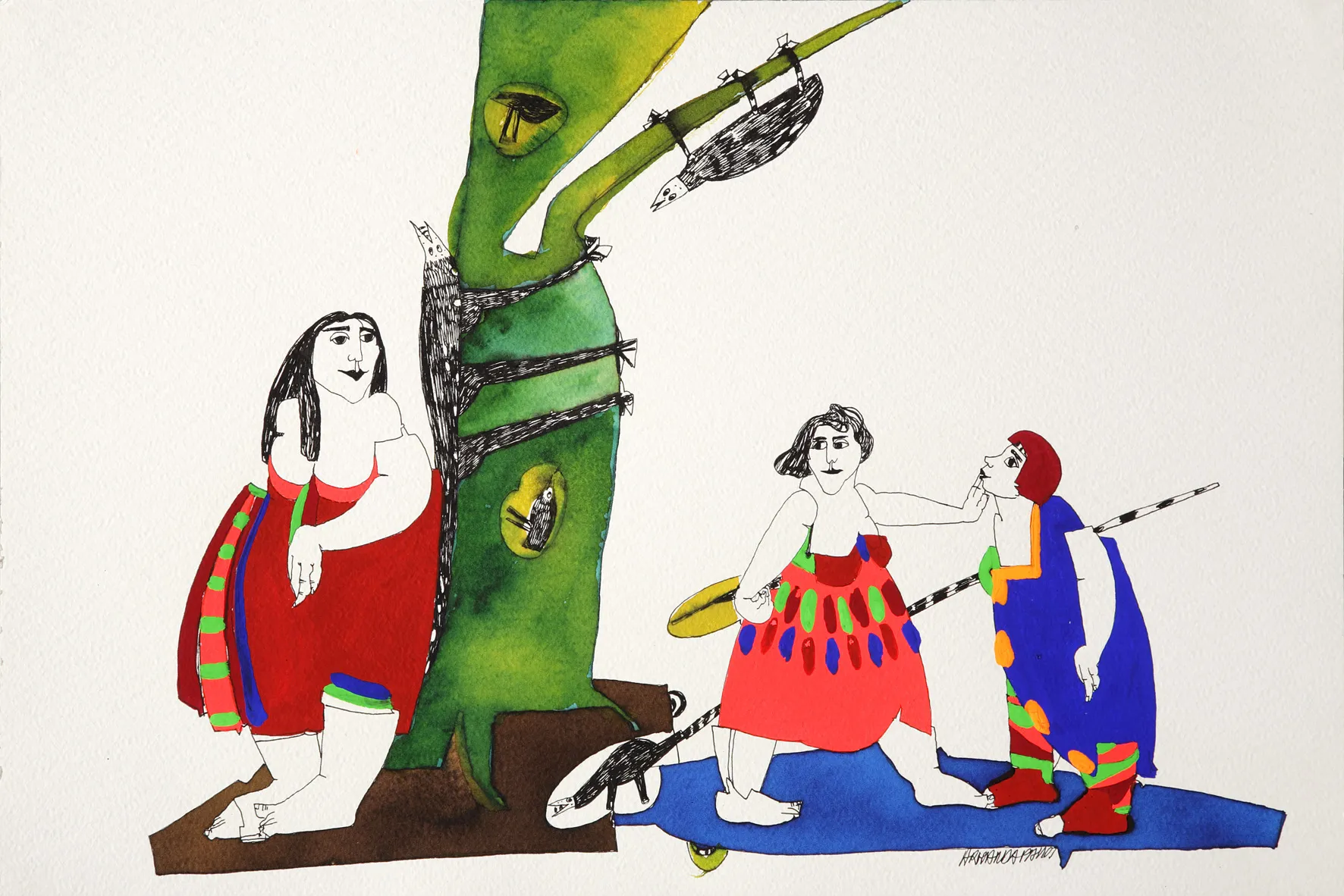 Untitled (series "Eva in Wonderland") #1, Armanda Passos, 2007, Gouache on paper