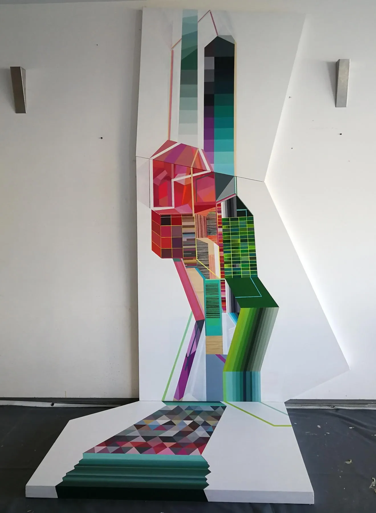 High-rise lockdown building, Ana Pais Oliveira, 2019, Acrylic