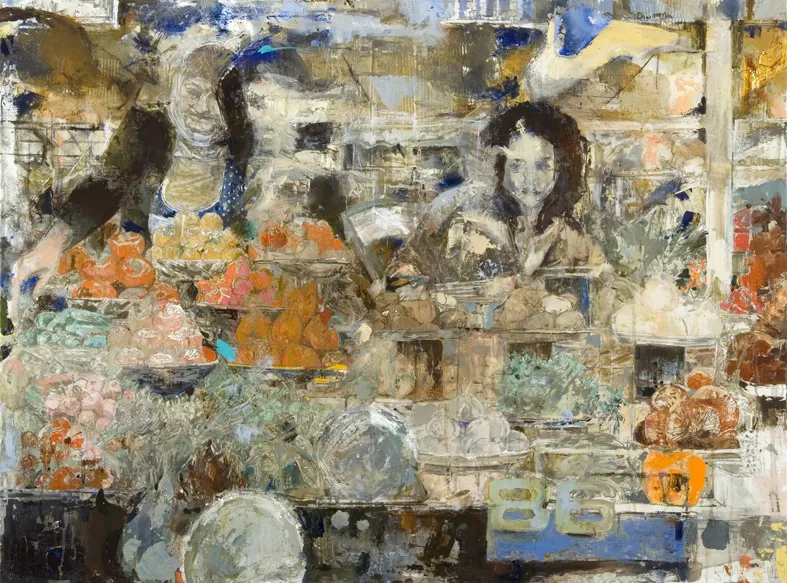 Praça, João Cristóvão, 2011, Mixed media on canvas