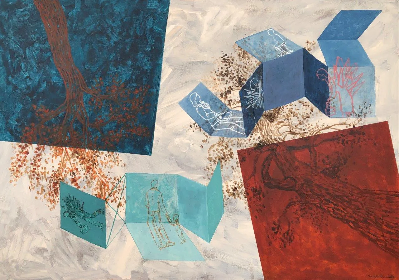 Esforços quotidianos II, Benedita Kendall, 2023, Acrylic on canvas
