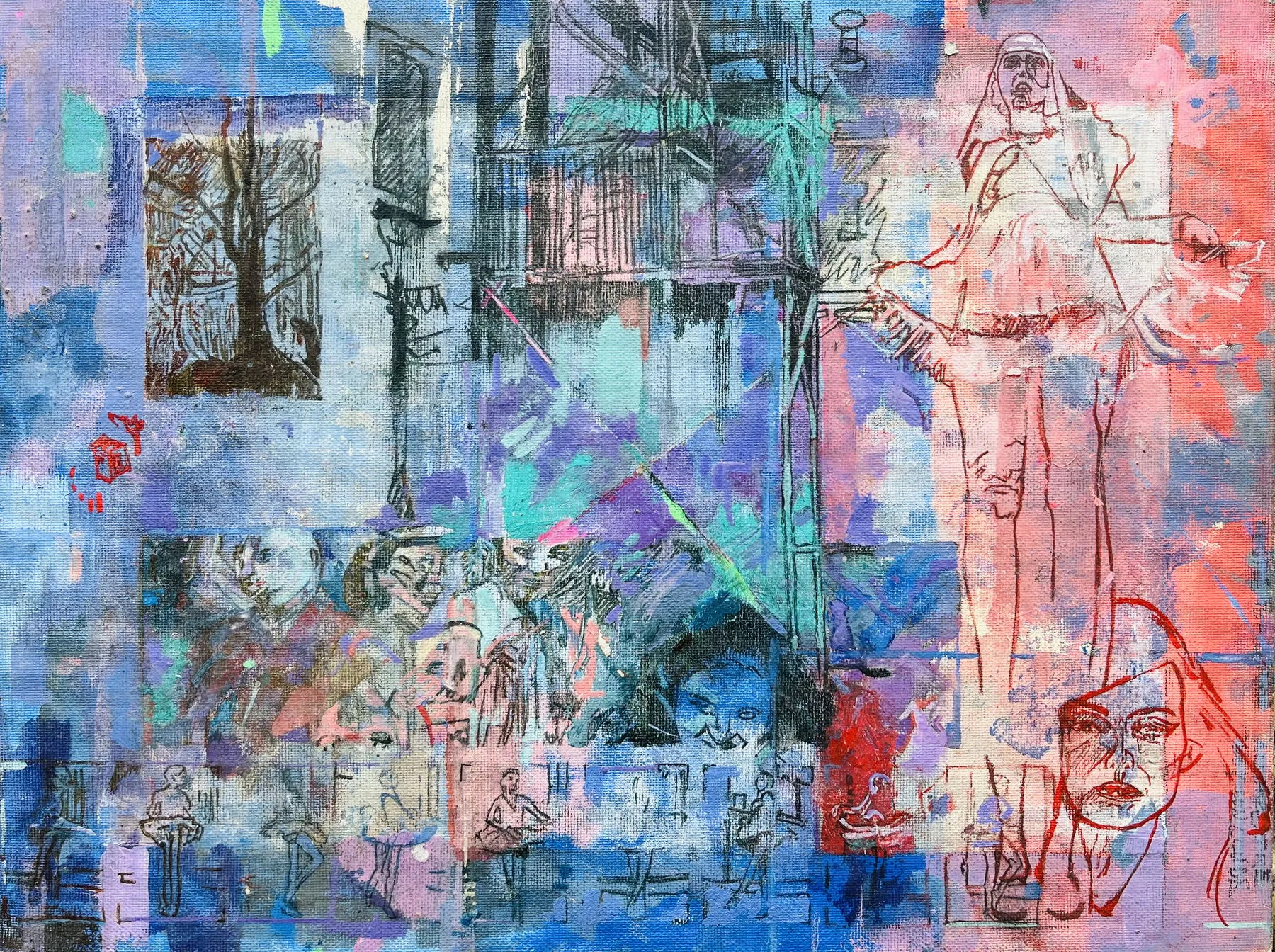 Uma casa e uma cabana, João Cristóvão, 2025, Oil on canvas