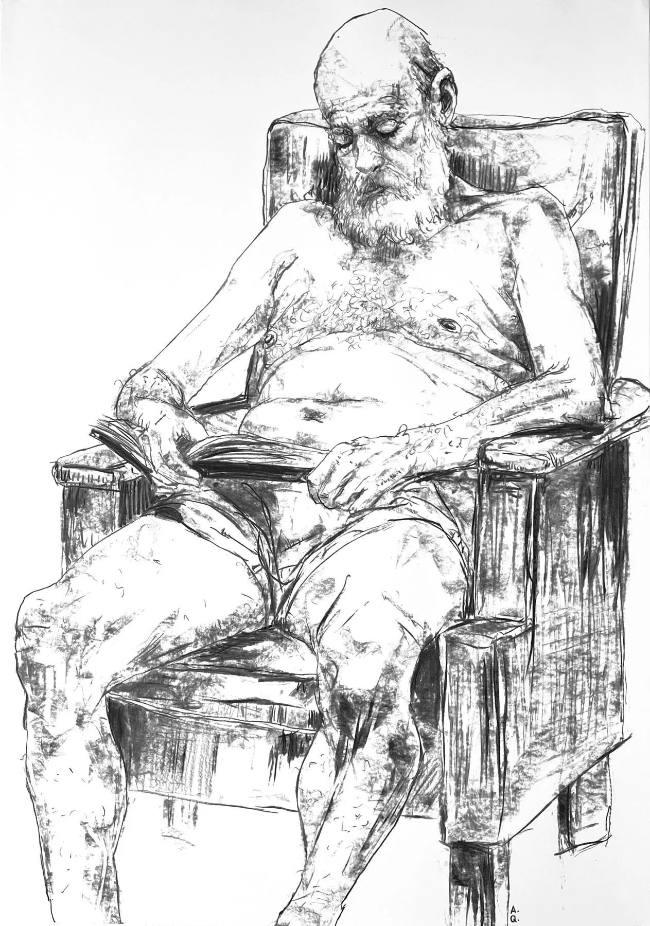 Untitled (281-19), Amaro della Quercia, 2025, Charcoal on paper