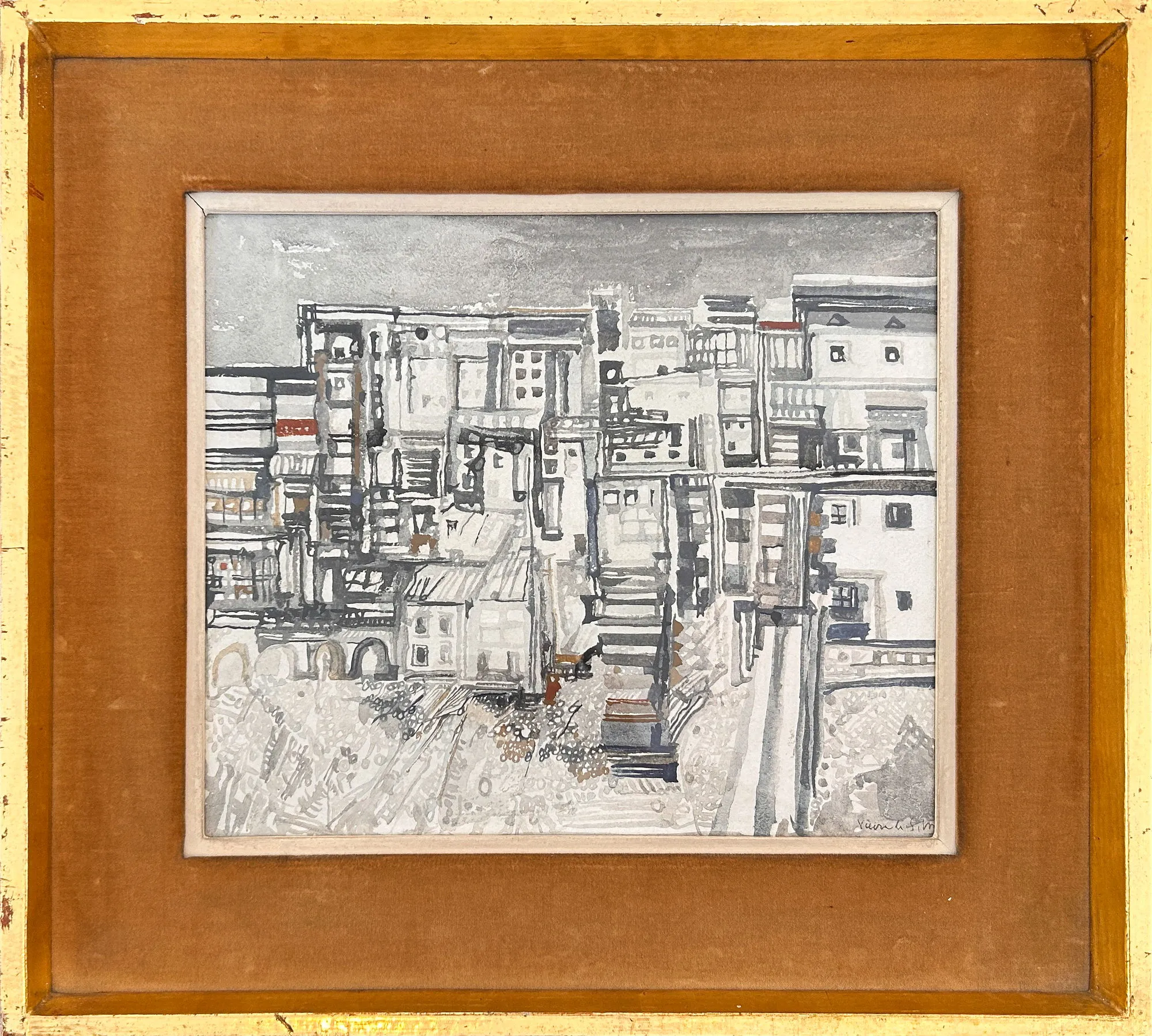 Portrait d'une Ville, Vieira da Silva, 1957, Gouache on paper