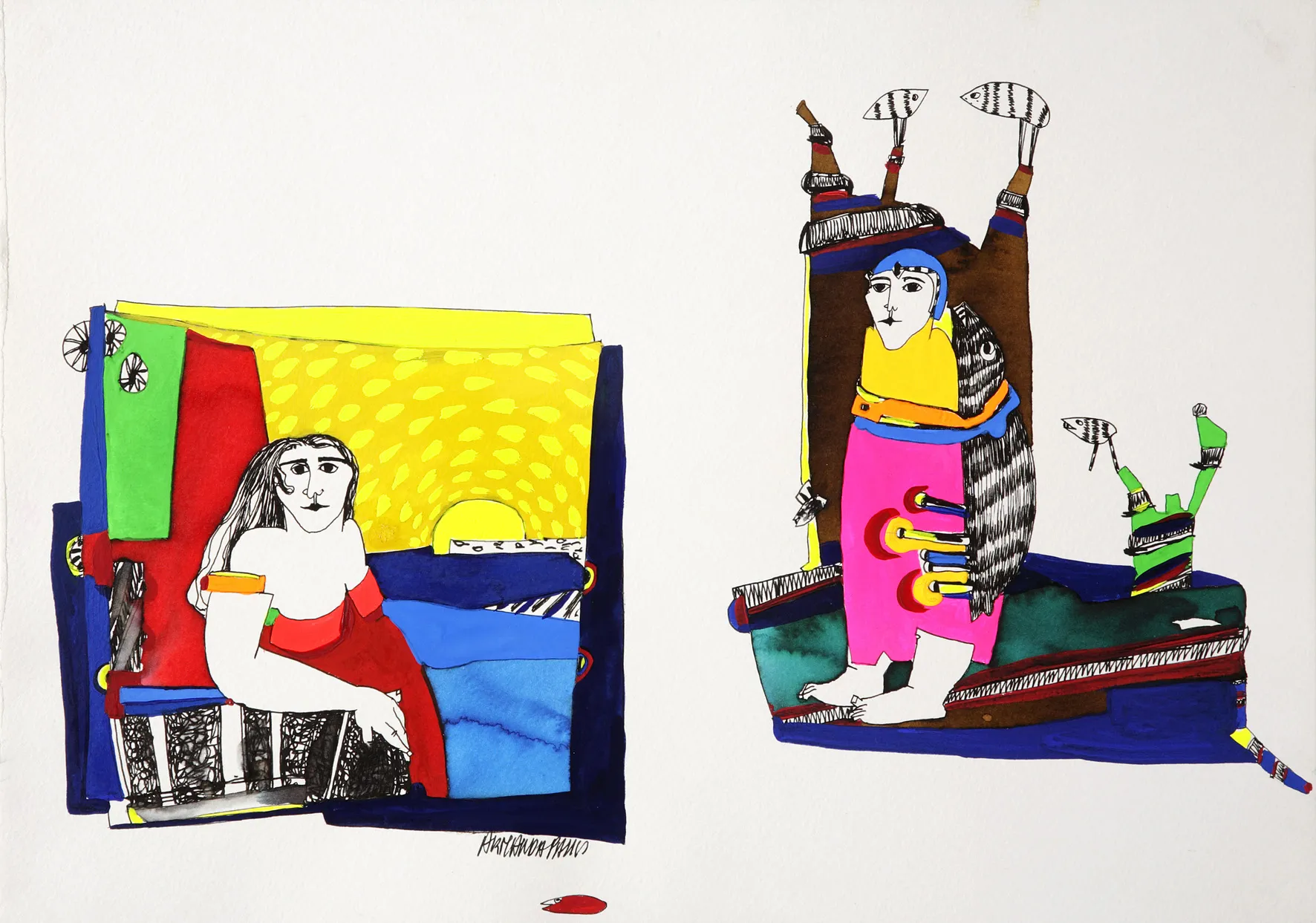Untitled (series "Eva in Wonderland") #13, Armanda Passos, 2007, Gouache on paper