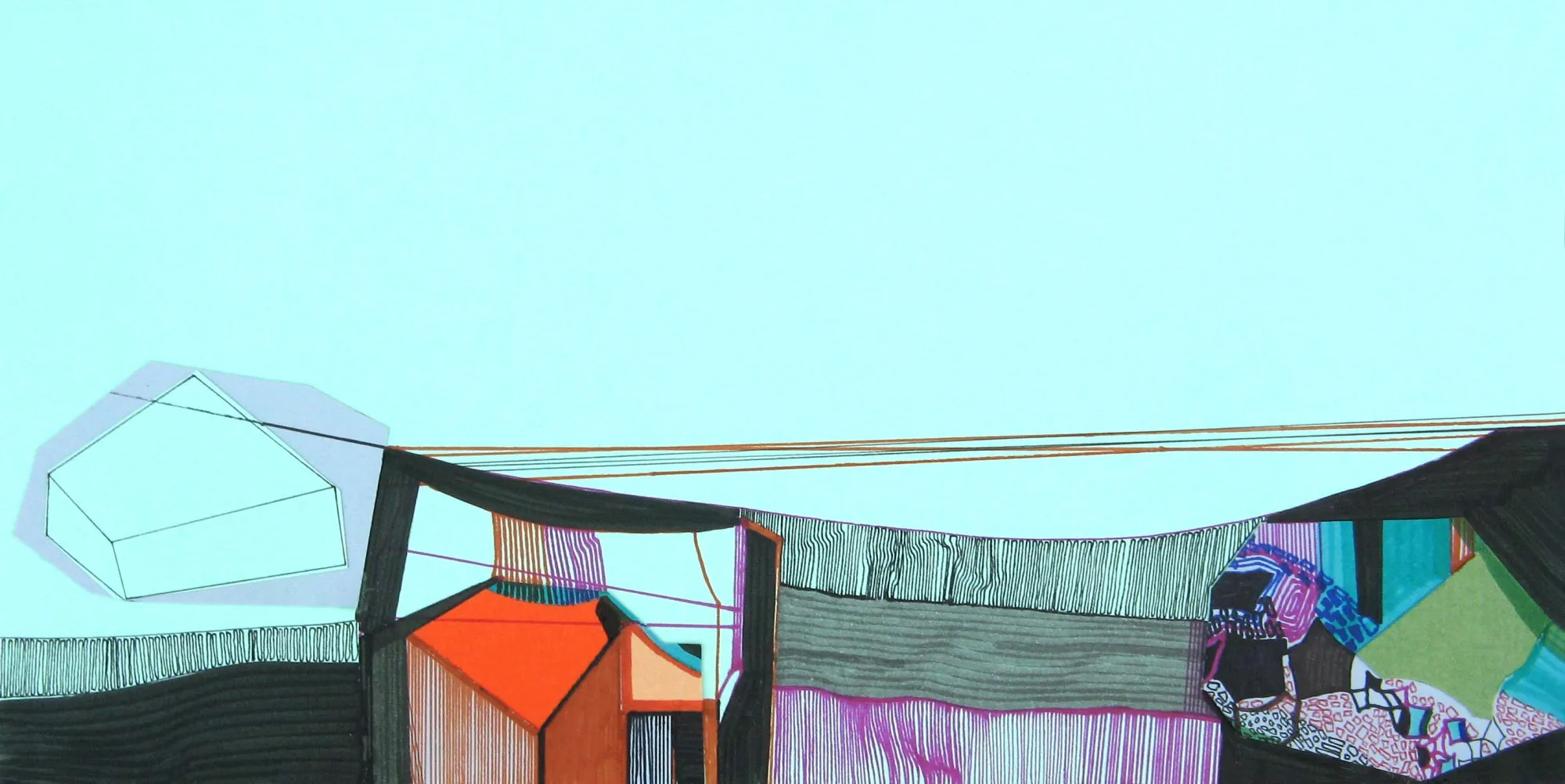 Houses, several corners of the world #69 de 70, Ana Pais Oliveira, 2012, Drawing and collage on card