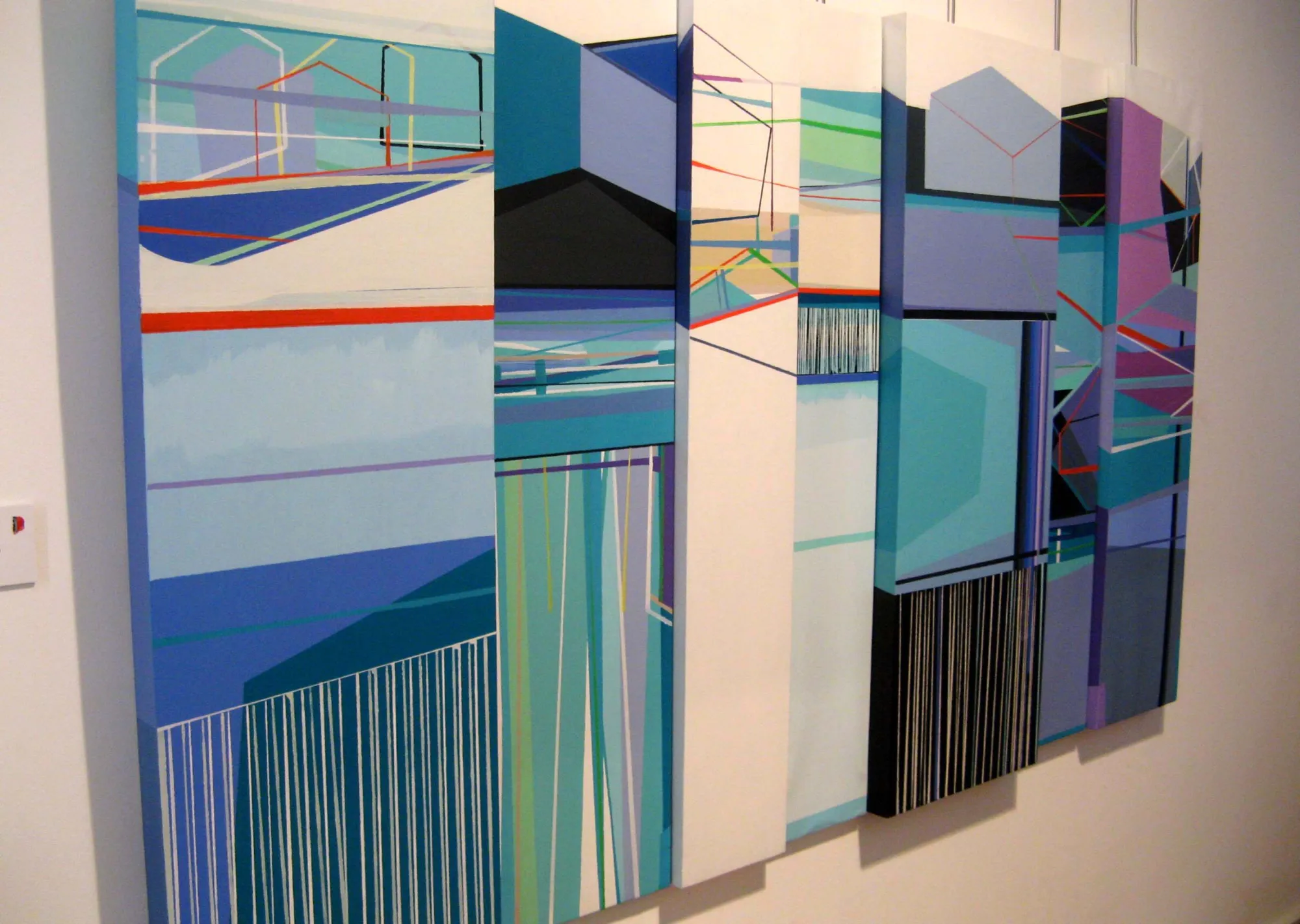 Neighborhood #5 - (polyptych, 7 canvases), Ana Pais Oliveira, 2013, Acrylic on canvas