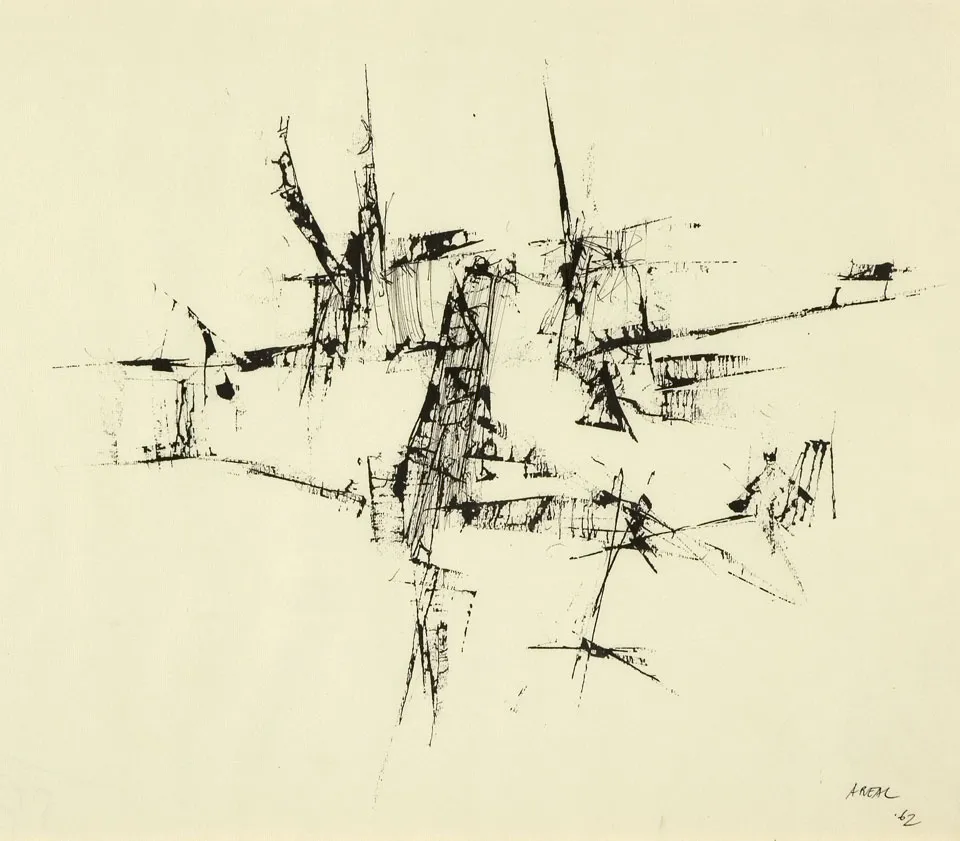 Untitled (19), António Areal, 1962, India ink on paper