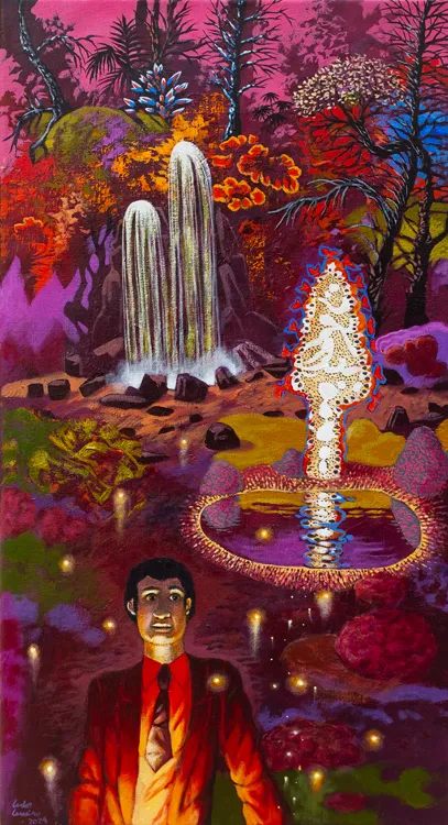 Pirilampos implicam com o Dr. Tibúrcio, Carlos Carreiro, 2024, Acrylic on canvas
